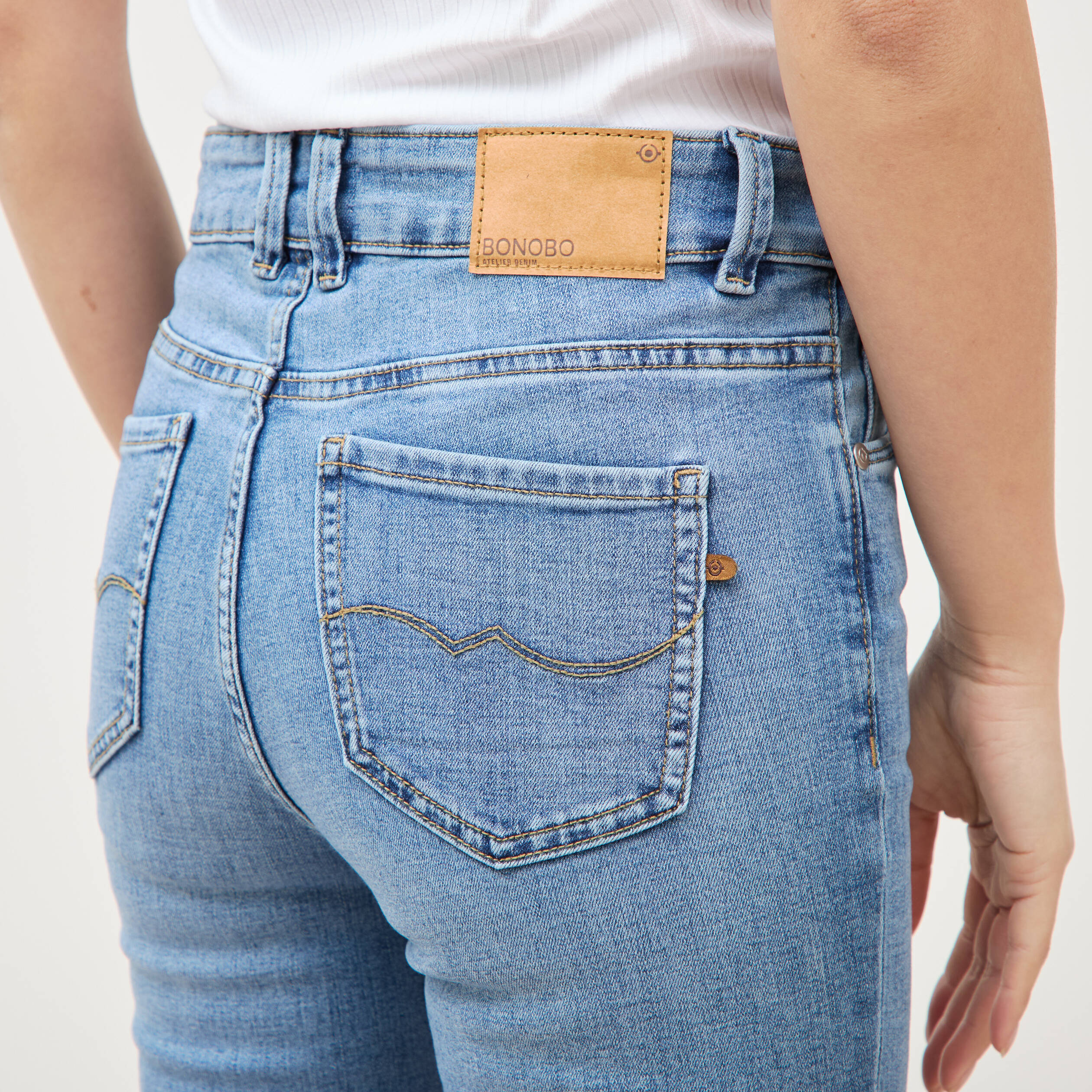 Jeans bootcut denim used femme