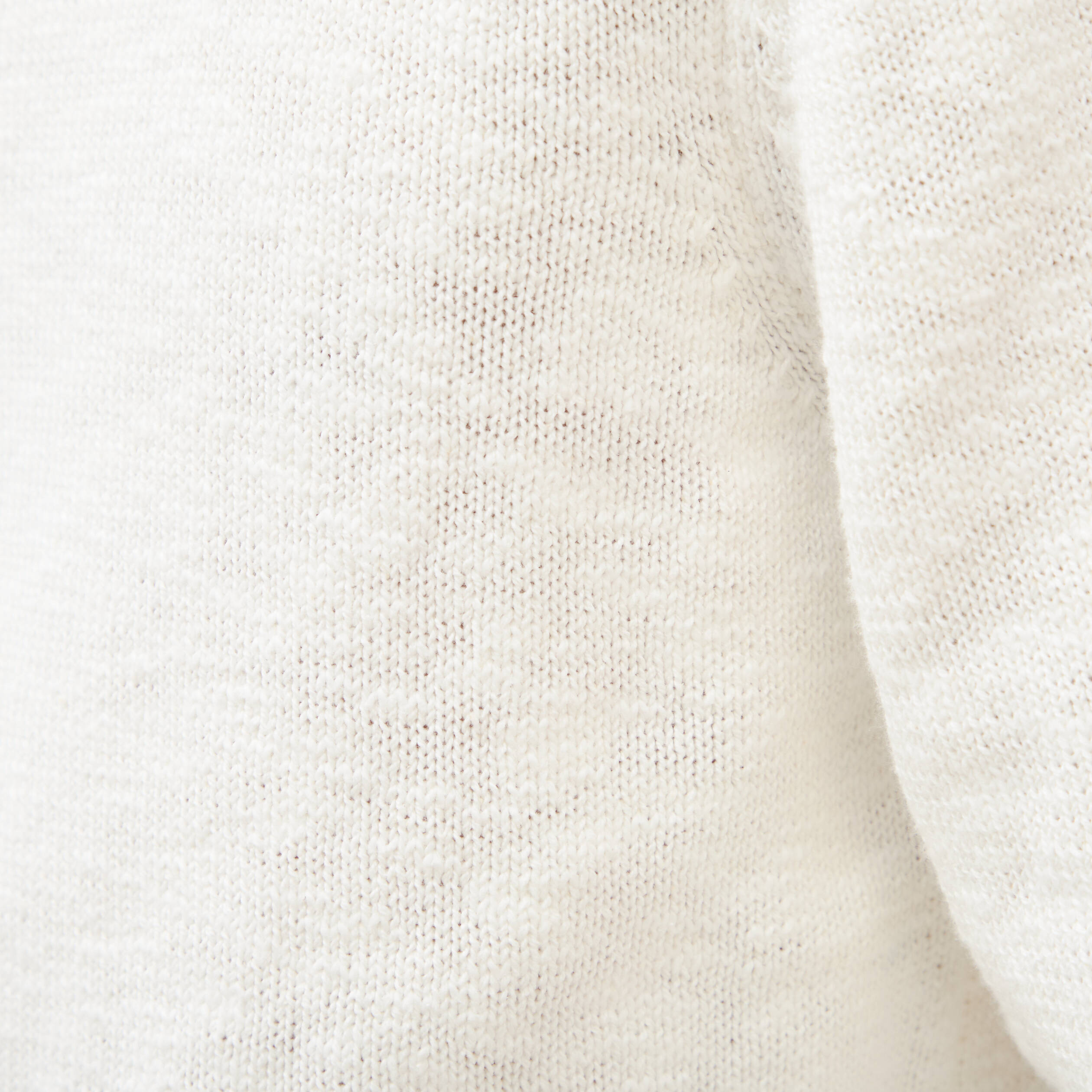 Pull col rond manches longues en coton ecru homme