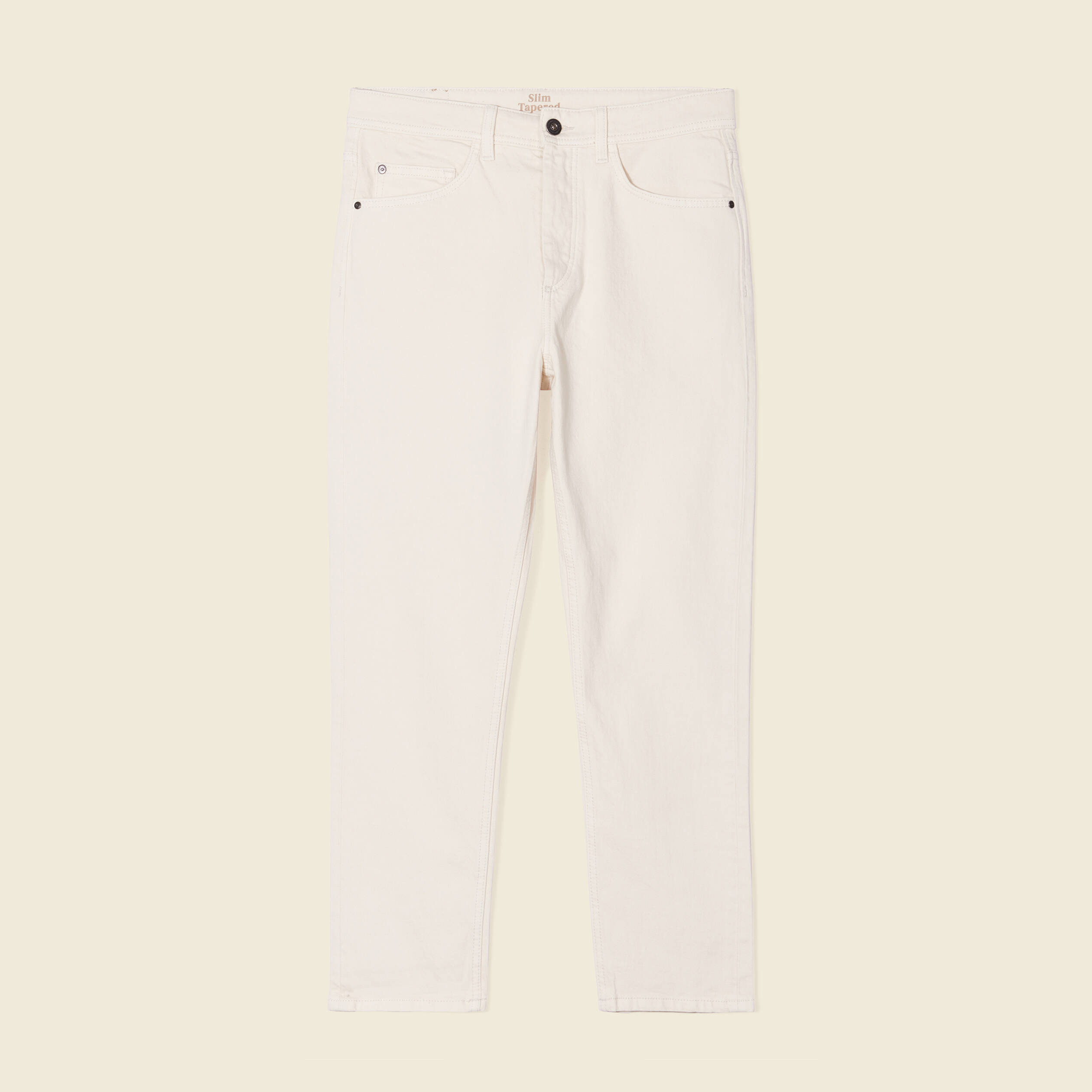 Jeans slim 5 poches denim blanc homme