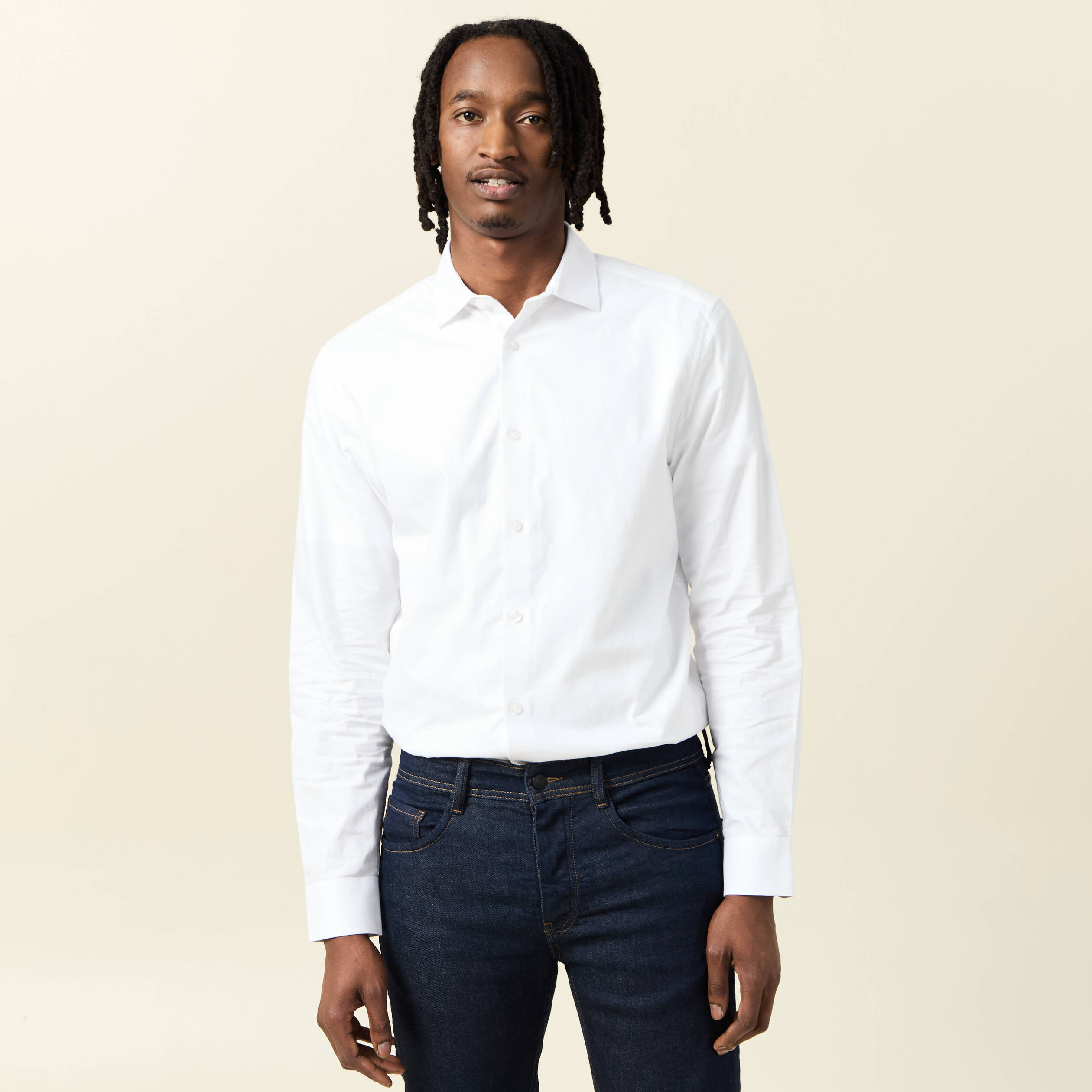 chemise manches longues blanc homme Chemise manches longues blanc homme
