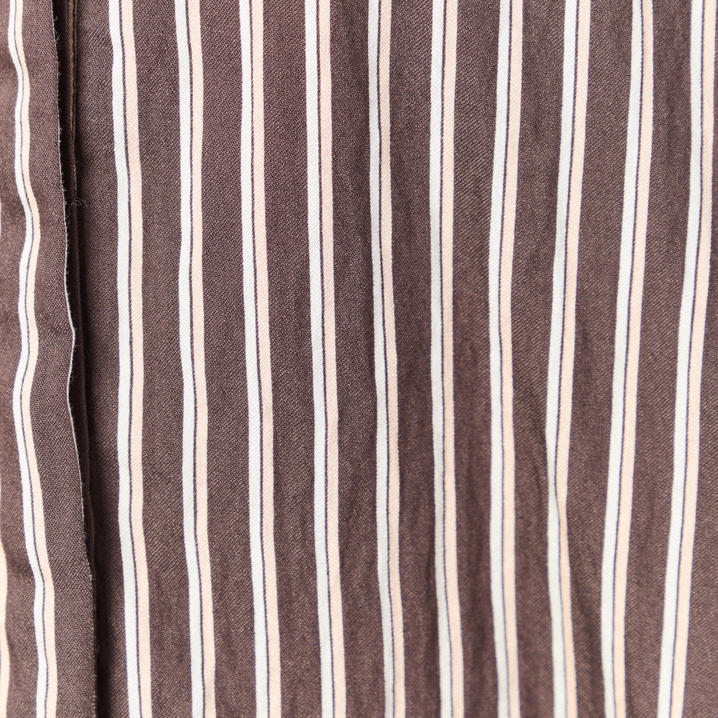 Chemise boyfriend courte manches longues marron fonc&eacute; femme