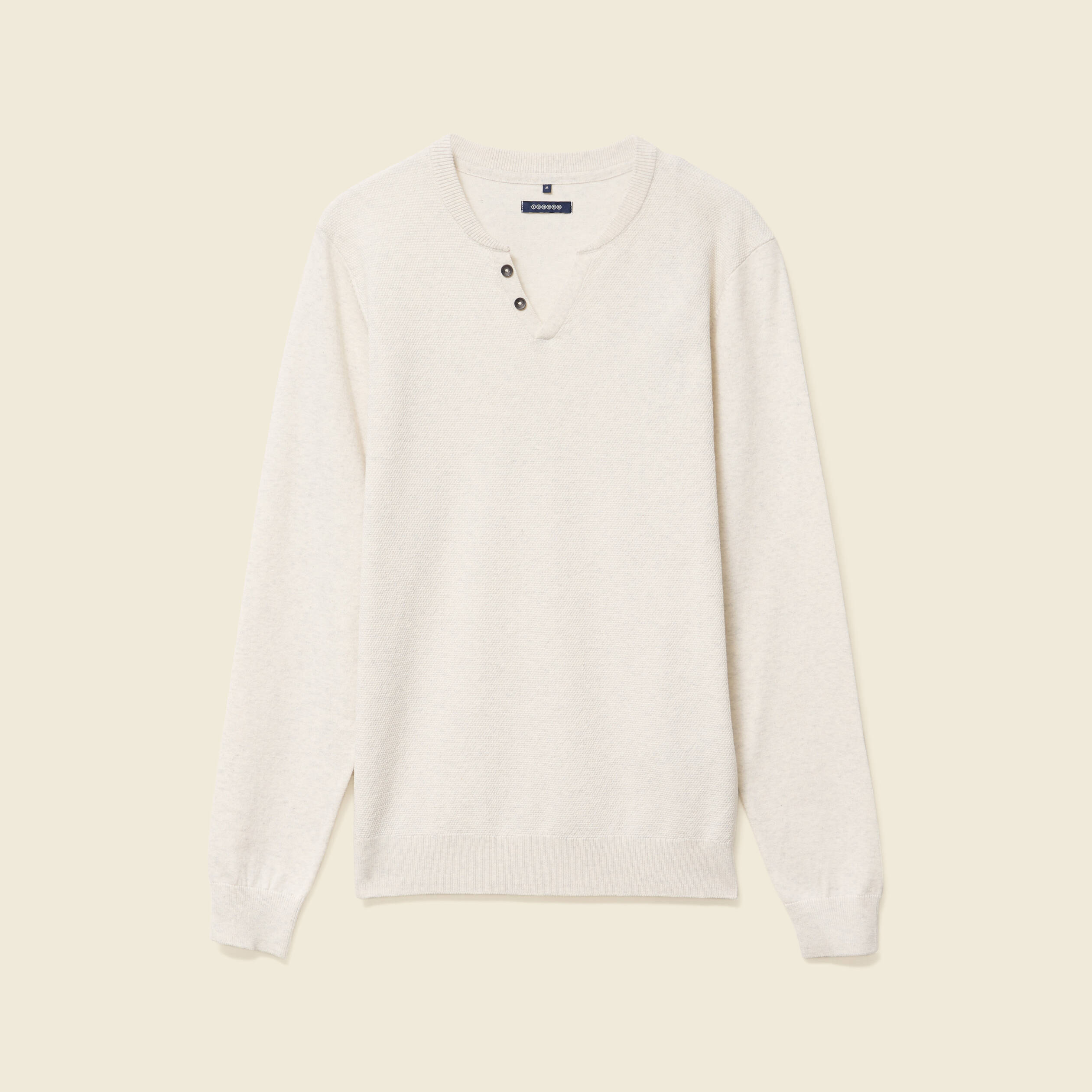 Pull manches longues ecru homme