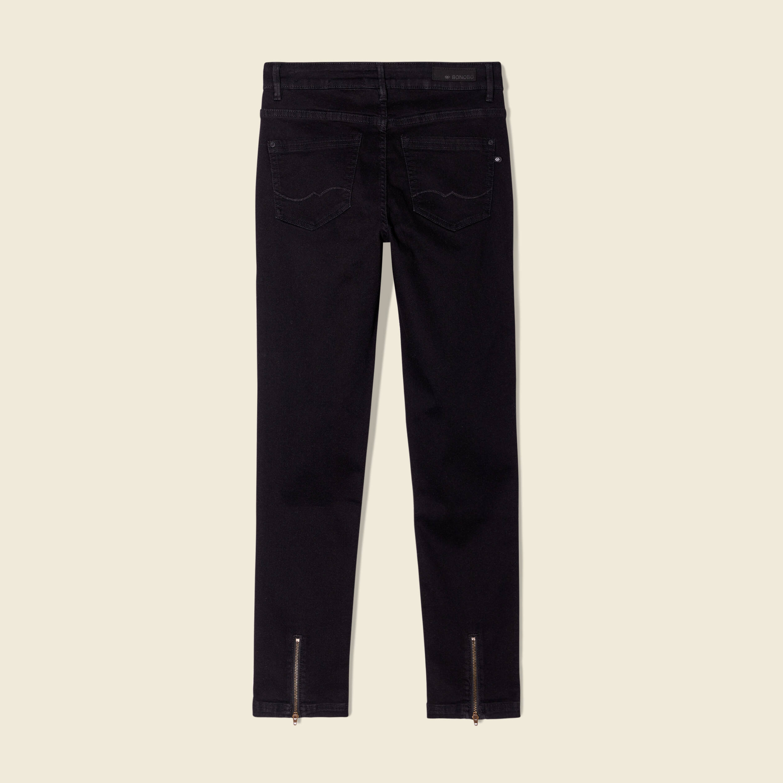 Jeans slim éco-responsable denim noir femme