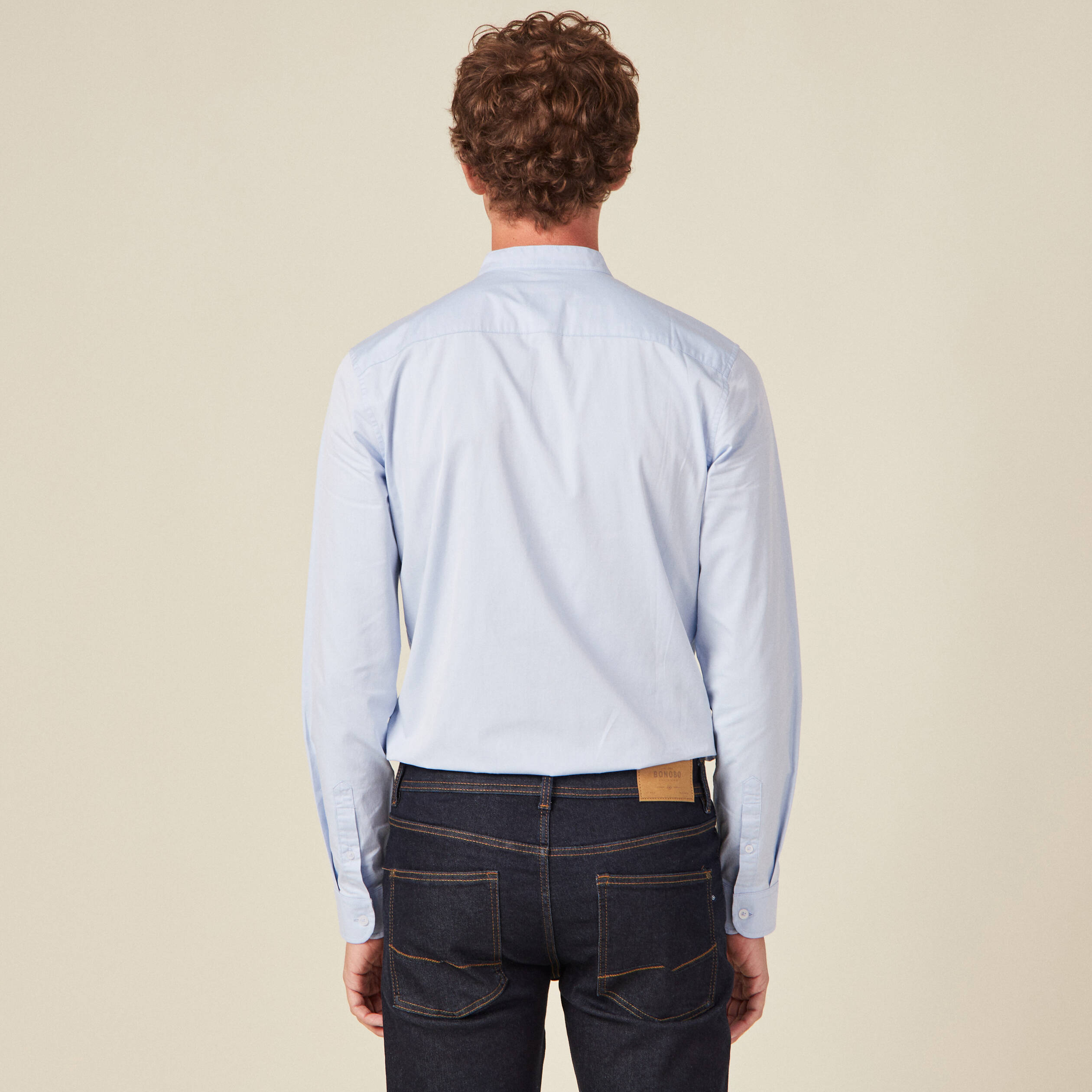 Chemise manches longues bleu clair homme