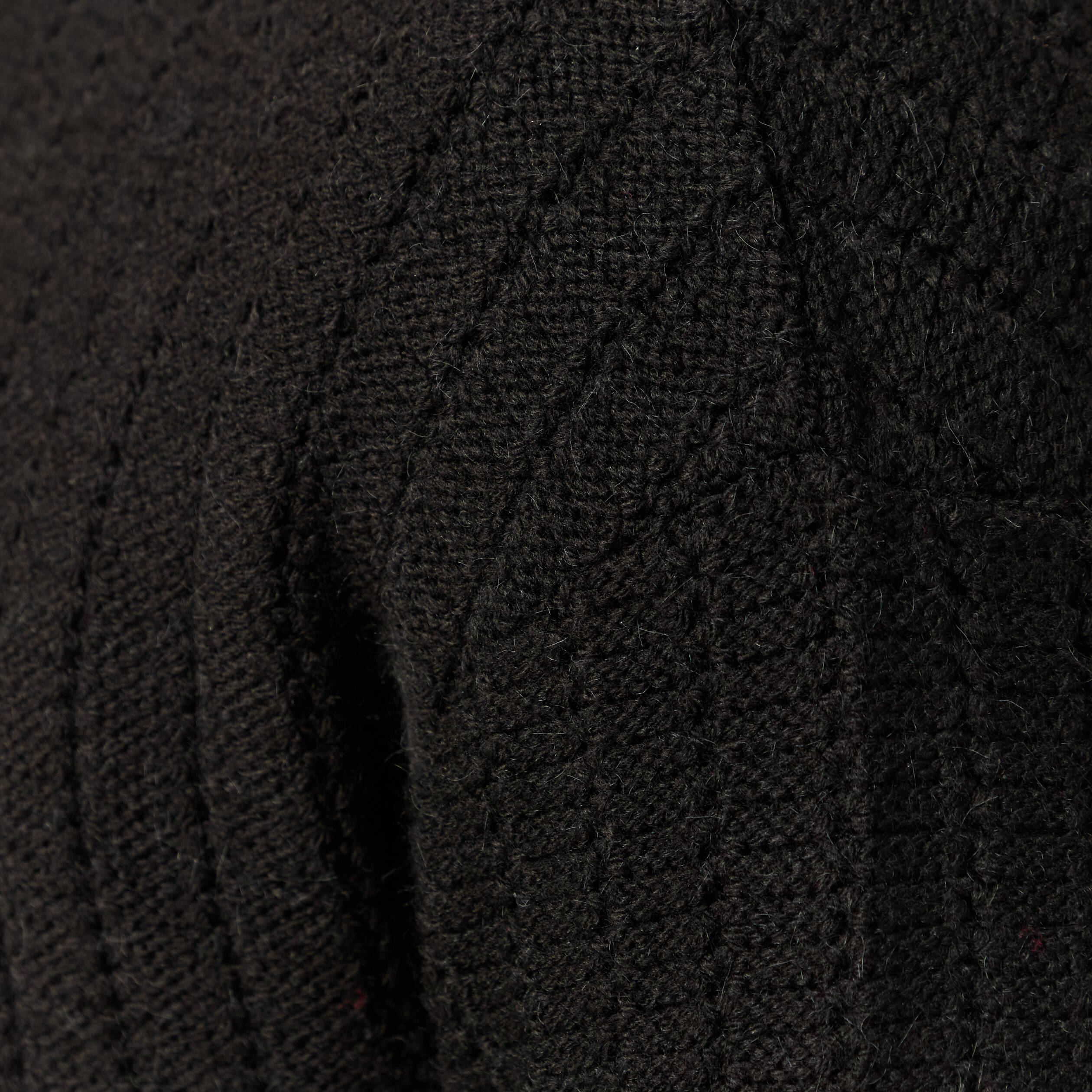 Pull manches longues col rond noir homme