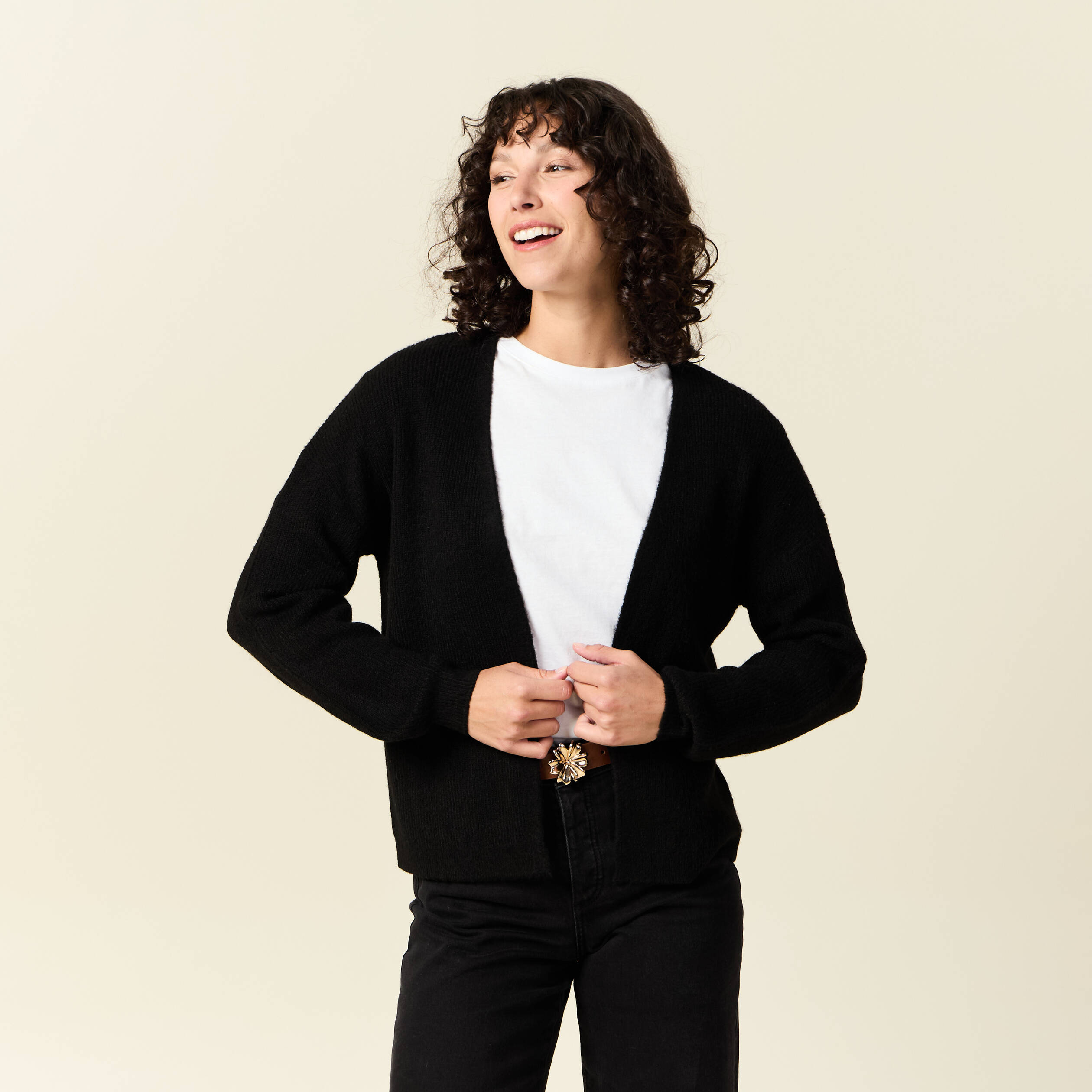 gilet manches longues noir femme Gilet manches longues noir femme
