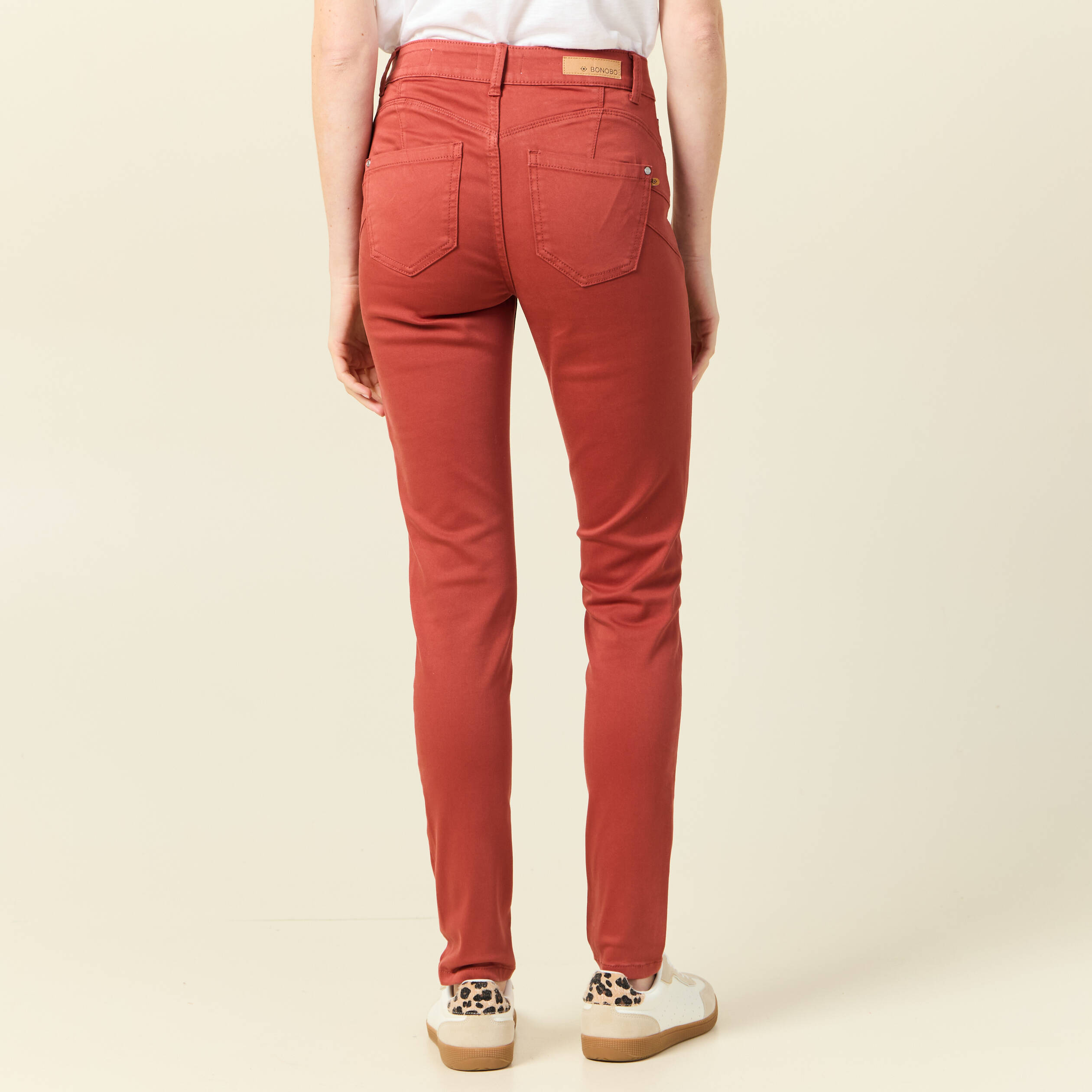 pantalon audrey skinny push up orange fonce femme Pantalon Audrey - skinny push up orange foncé femme