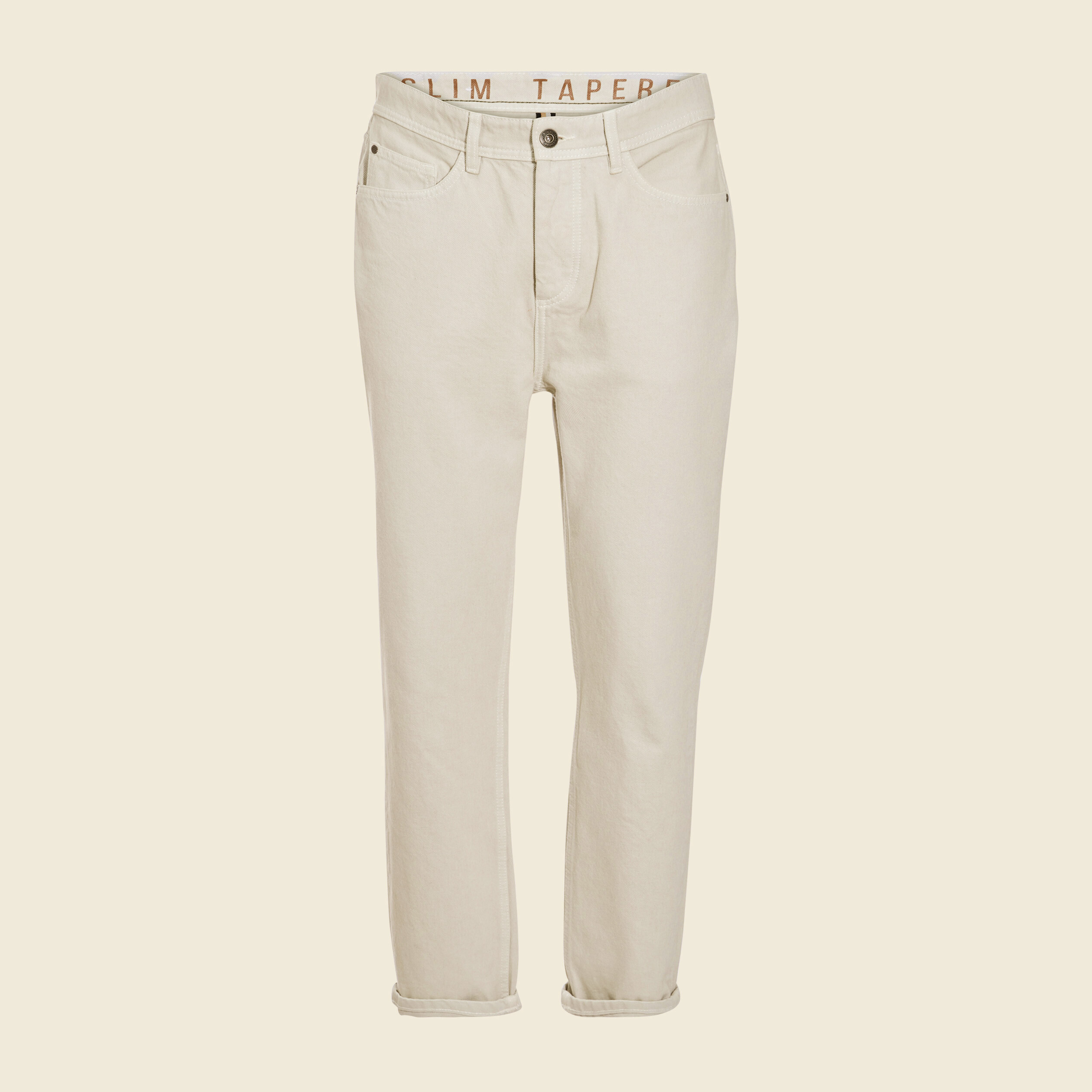 jeans tapered 5 poches beige homme Jeans tapered 5 poches beige homme