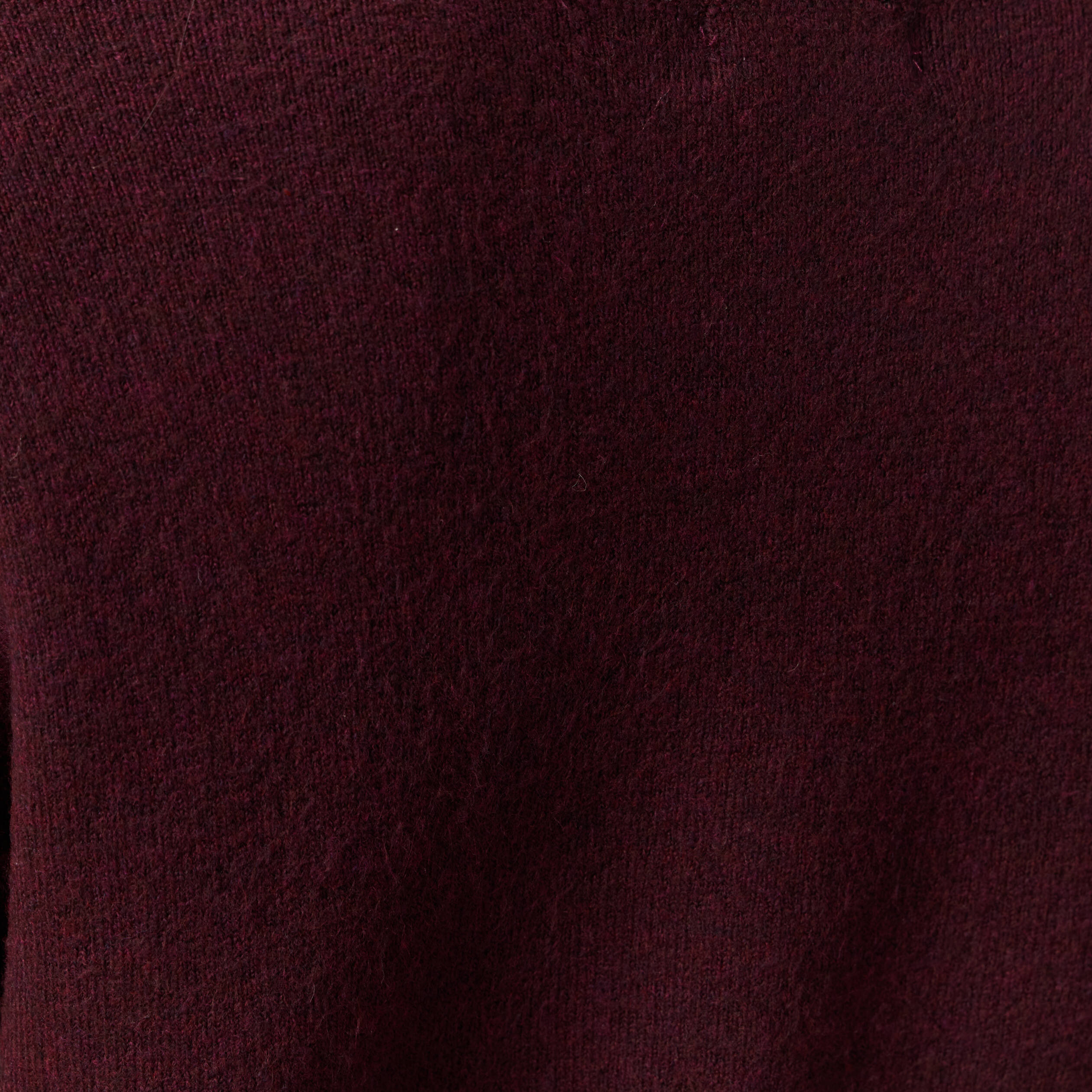 Pull manches longues col en V prune femme