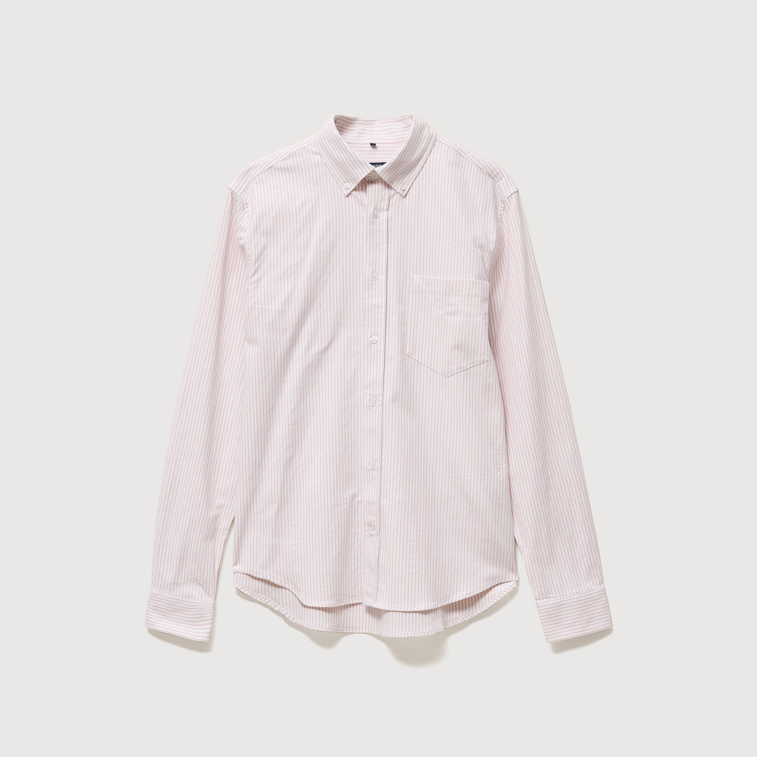 Chemise manches longues col am&eacute;ricain rose poudr&eacute;e homme