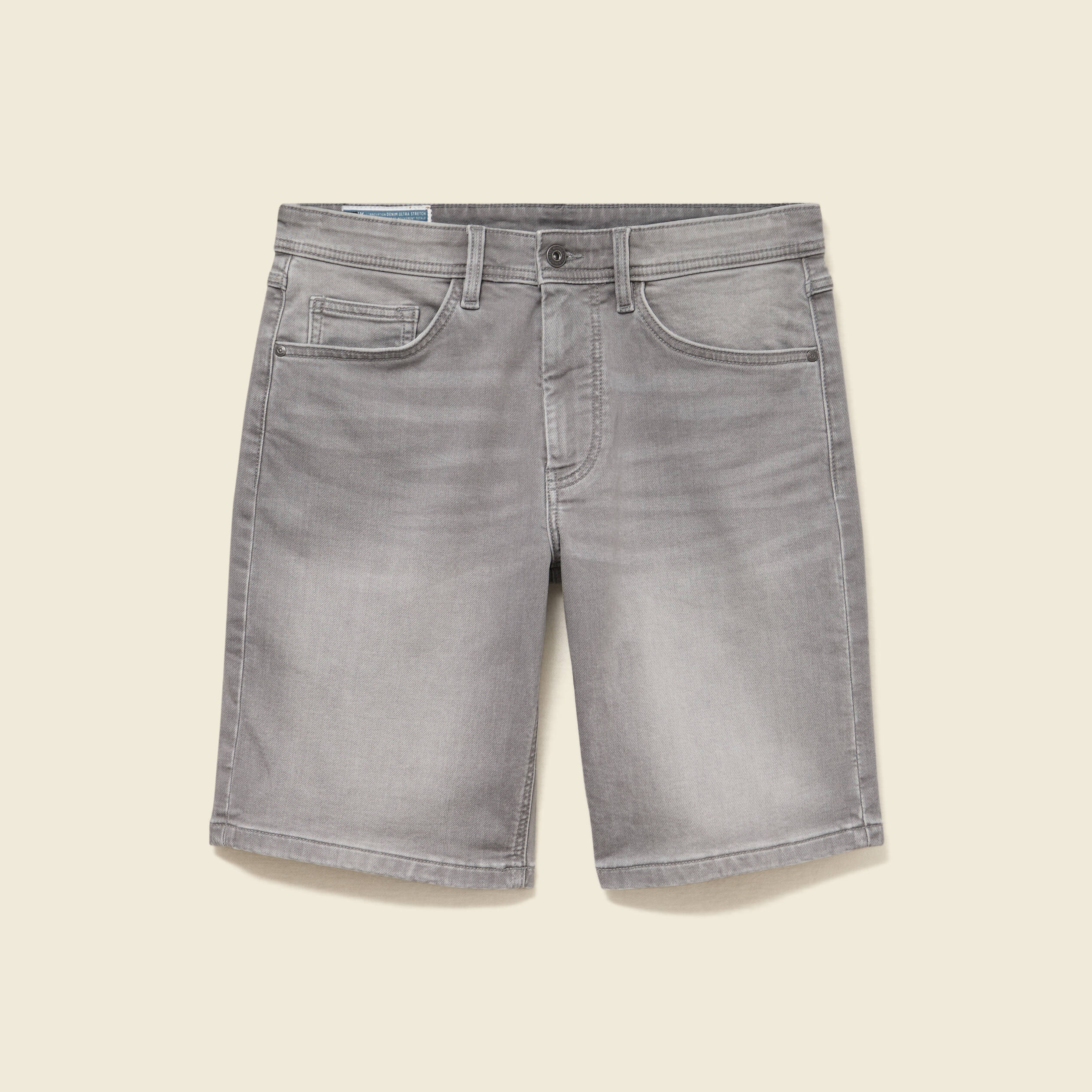 Bermuda en jeans denim gris homme