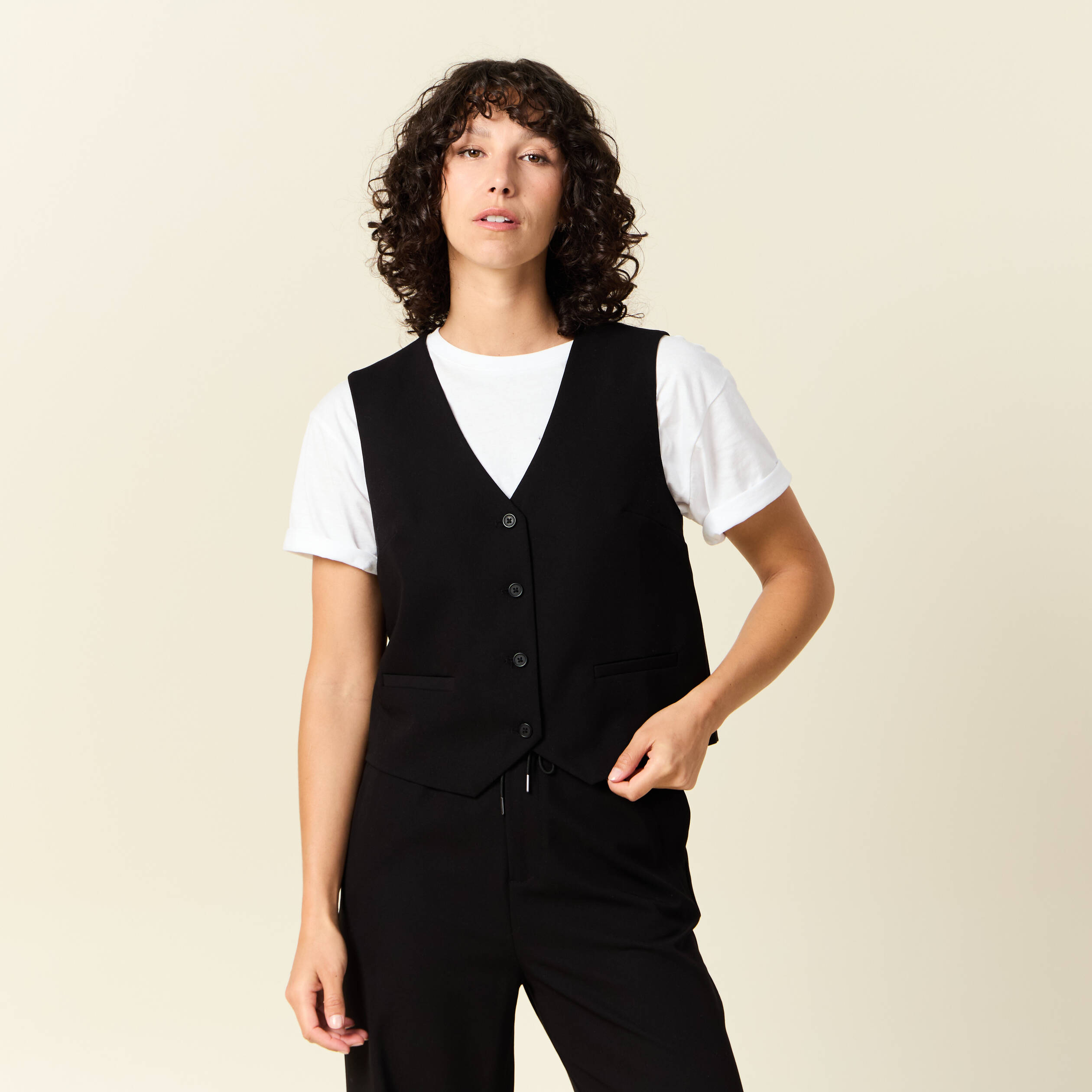veston sans manches noir femme Veston sans manches noir femme