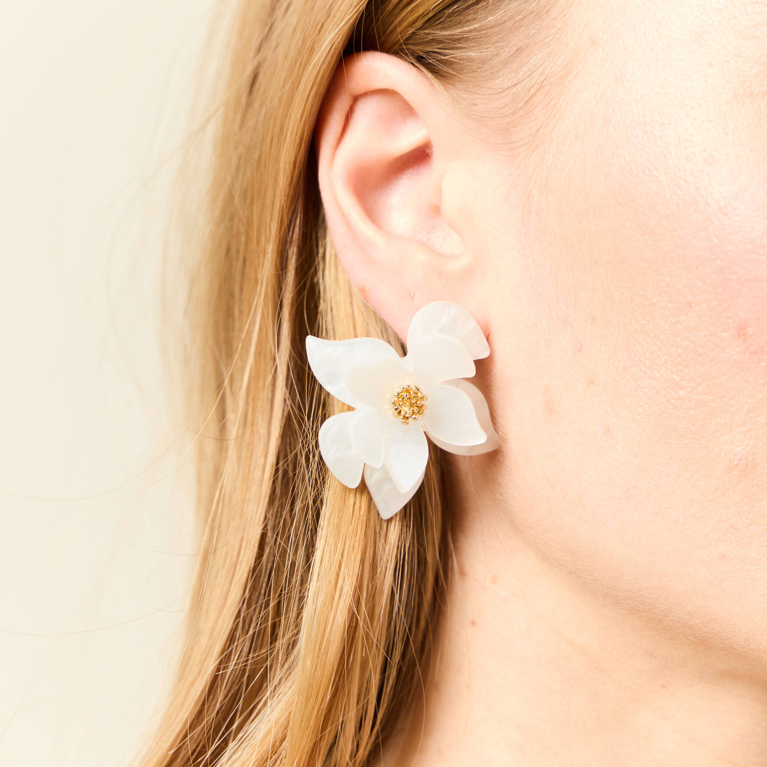 boucles doreilles clous blanc femme Boucles d'oreilles clous blanc femme