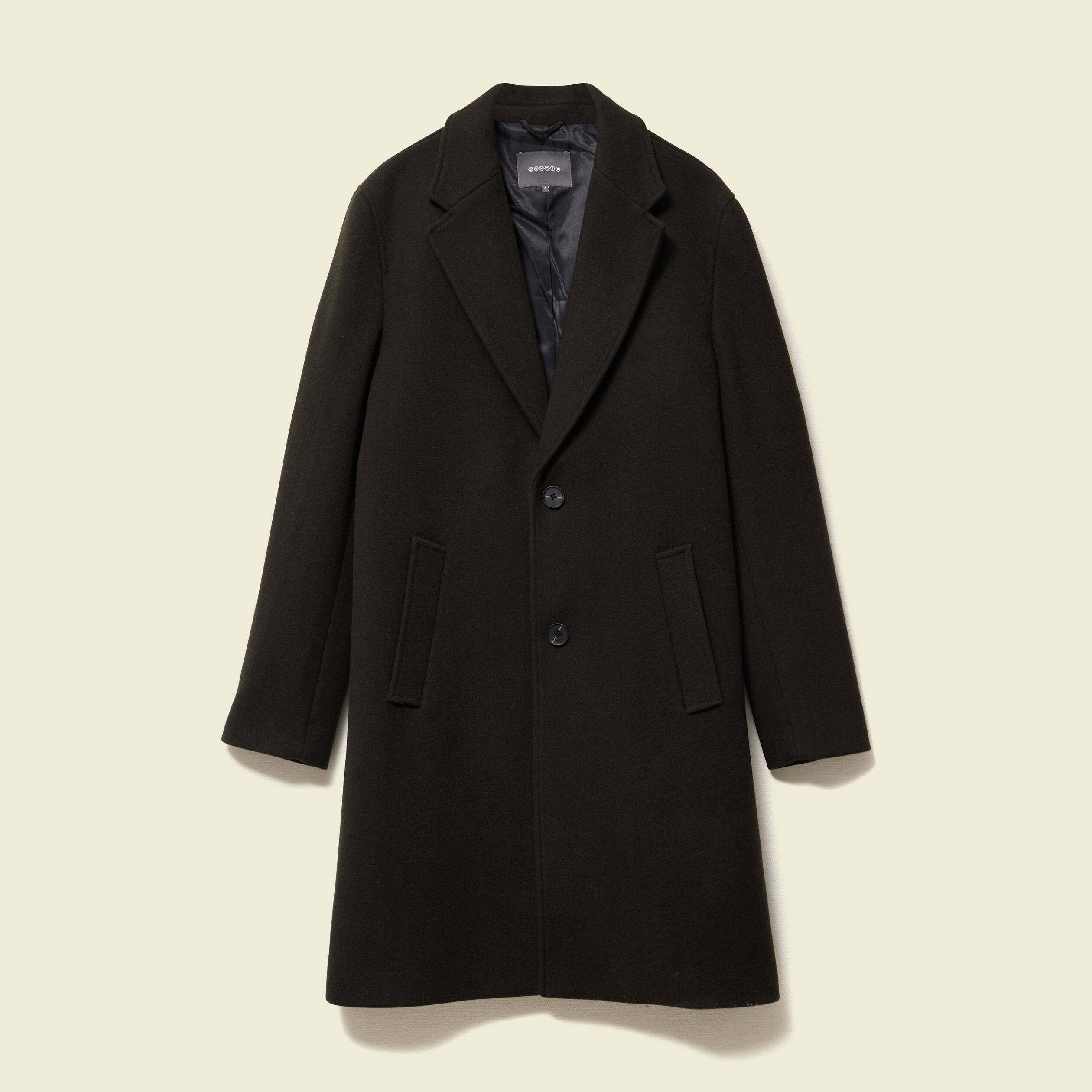 Manteau long boutonn&eacute; taupe homme