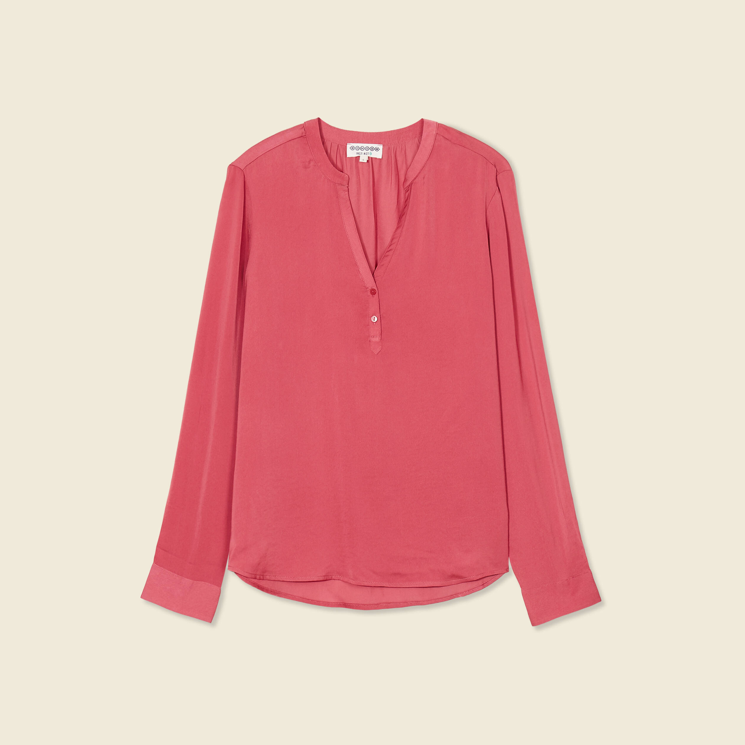 blouse manches longues satin vieux rose femme Blouse manches longues satin vieux rose femme