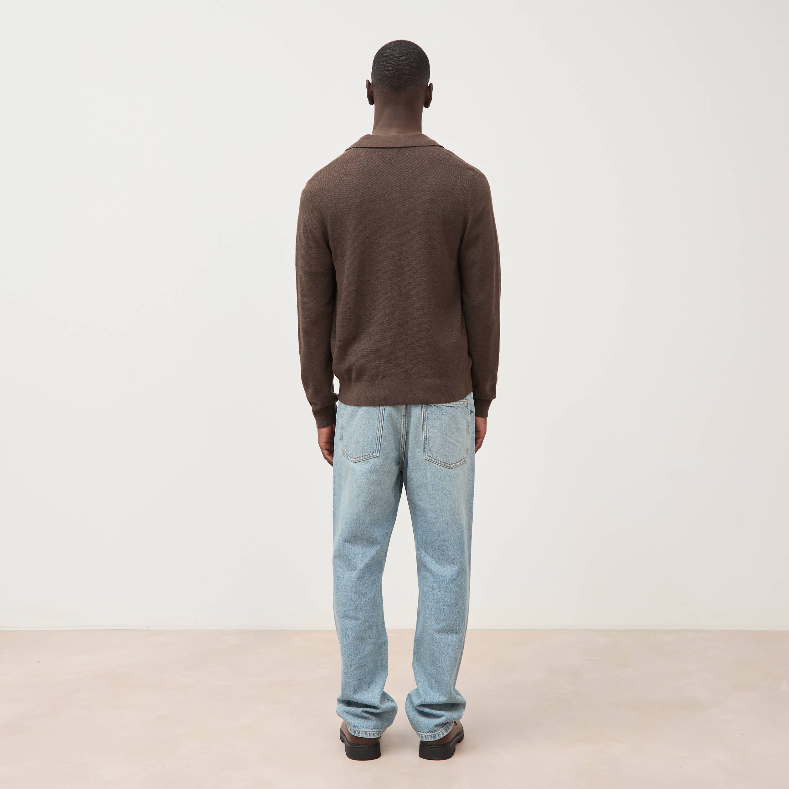 Cardigan manches longues marron homme