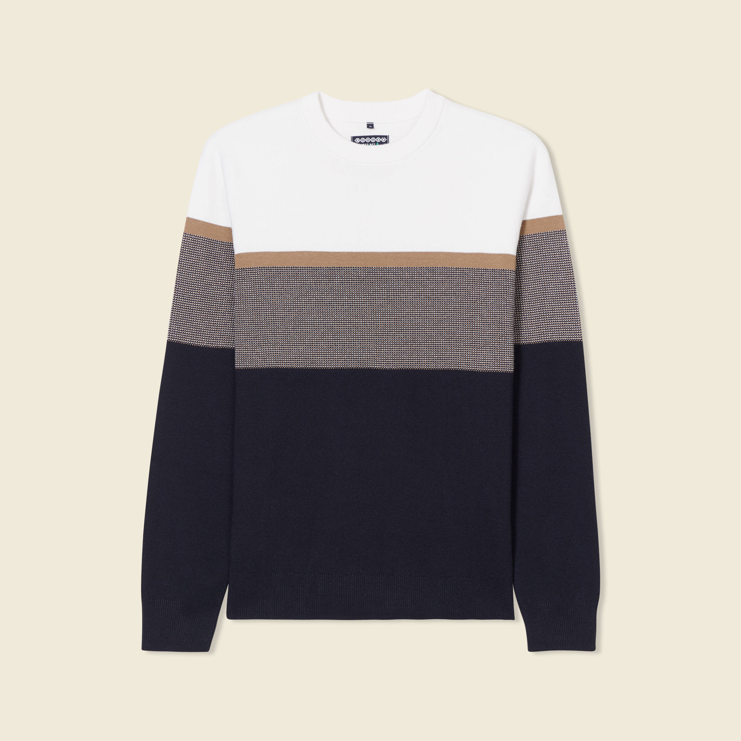Pull manches longues bleu marine homme