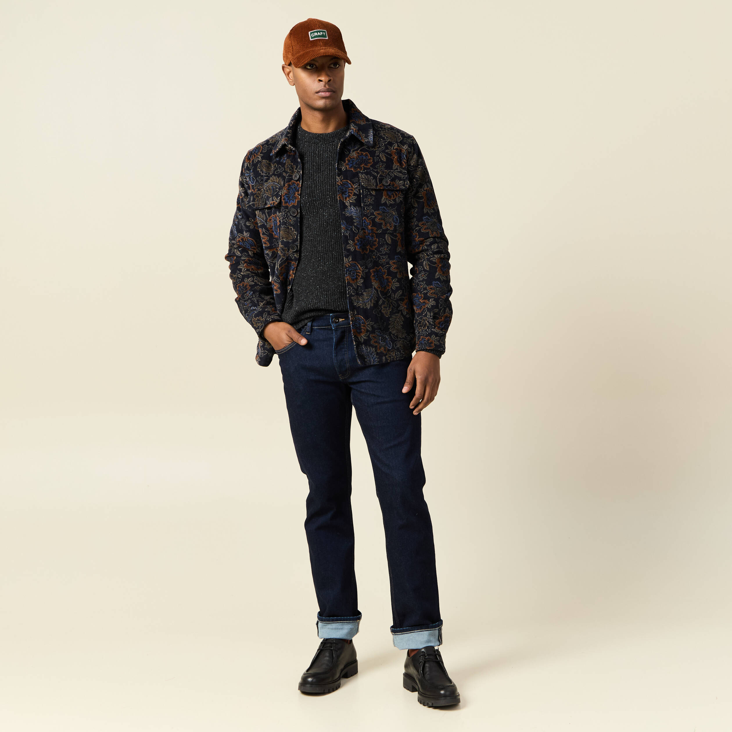 Pull manches longues fabriqu&eacute; en France gris fonc&eacute; homme