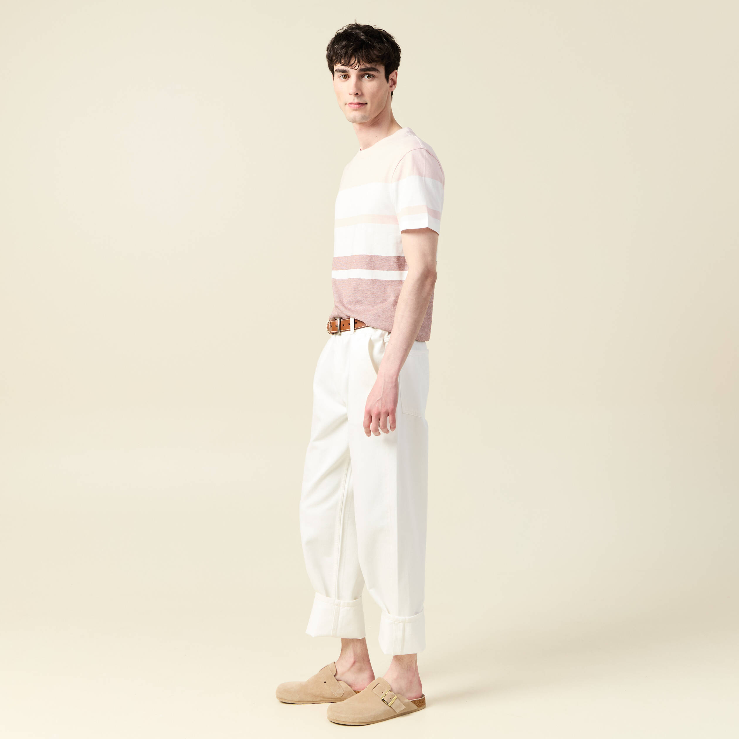 t shirt manches courtes rose pastel homme T-shirt manches courtes rose pastel homme