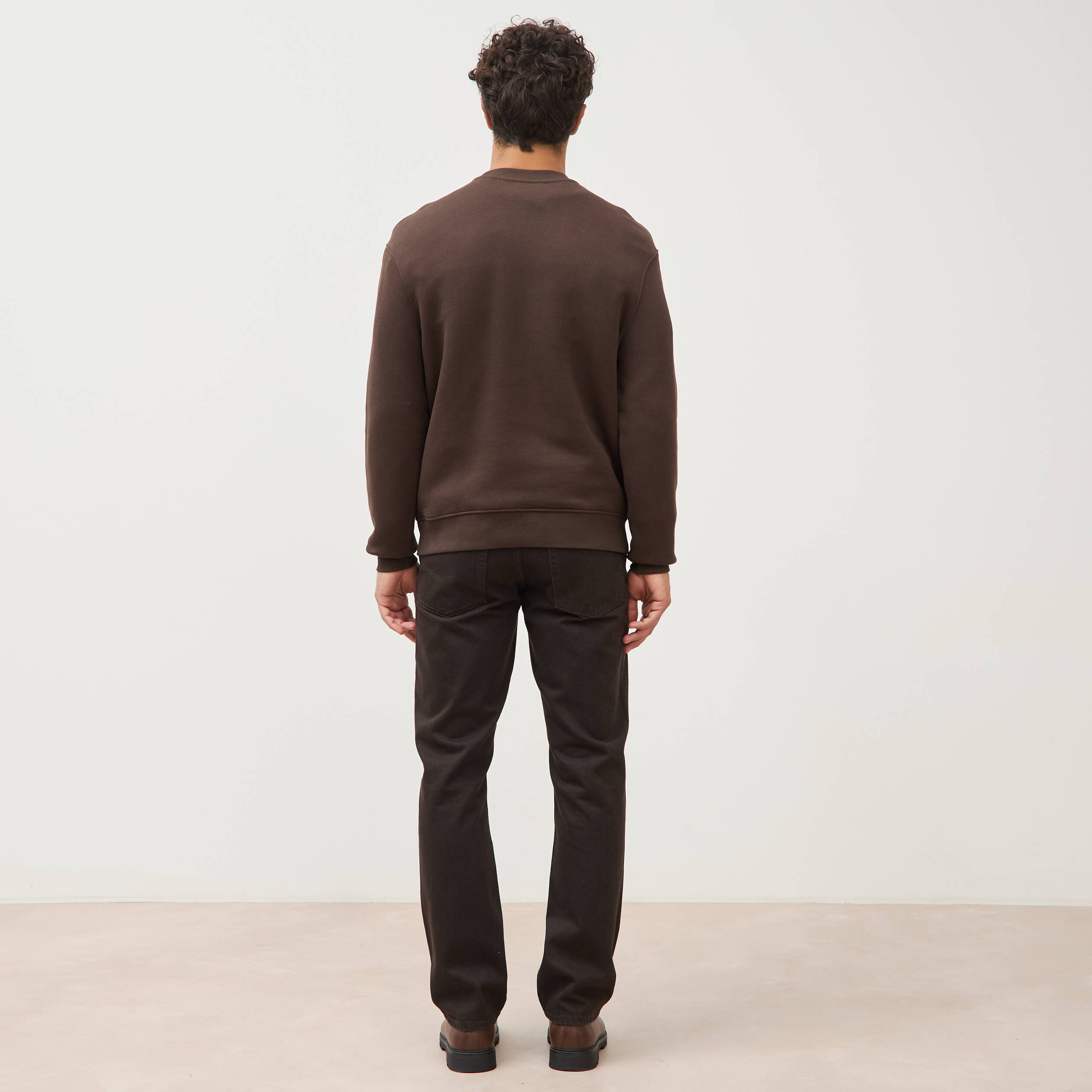 Sweat manches longues marron homme