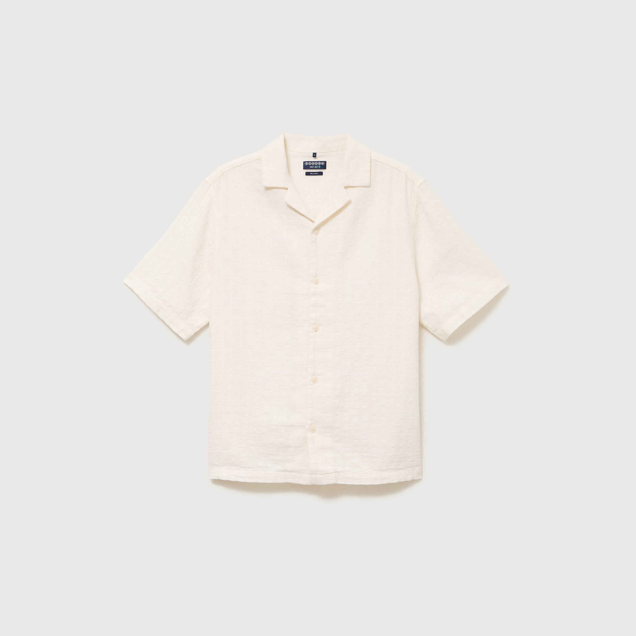 Col boyfriend manches courtes en coton ecru homme