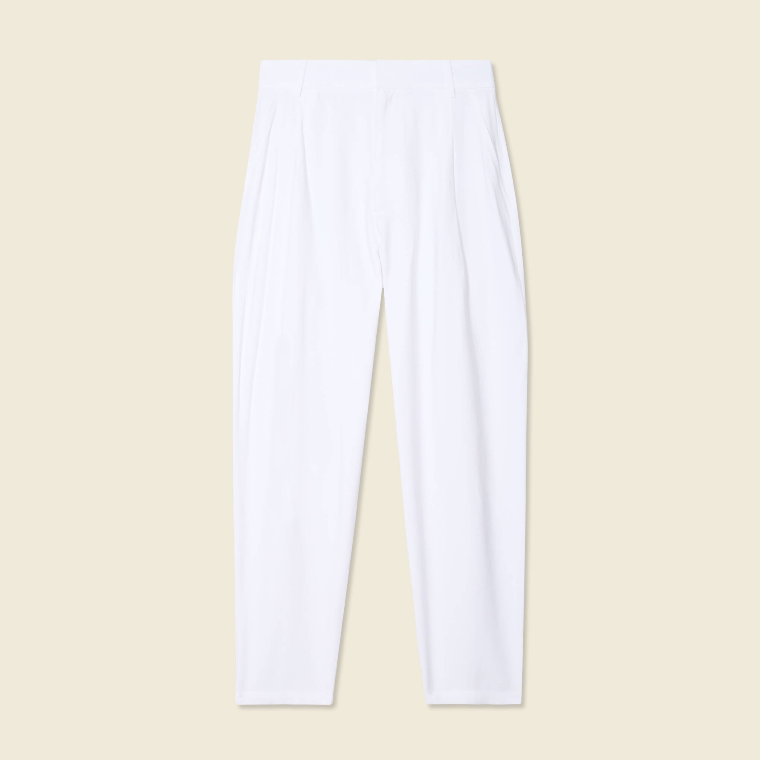 Pantalon slouchy taille haute blanc femme