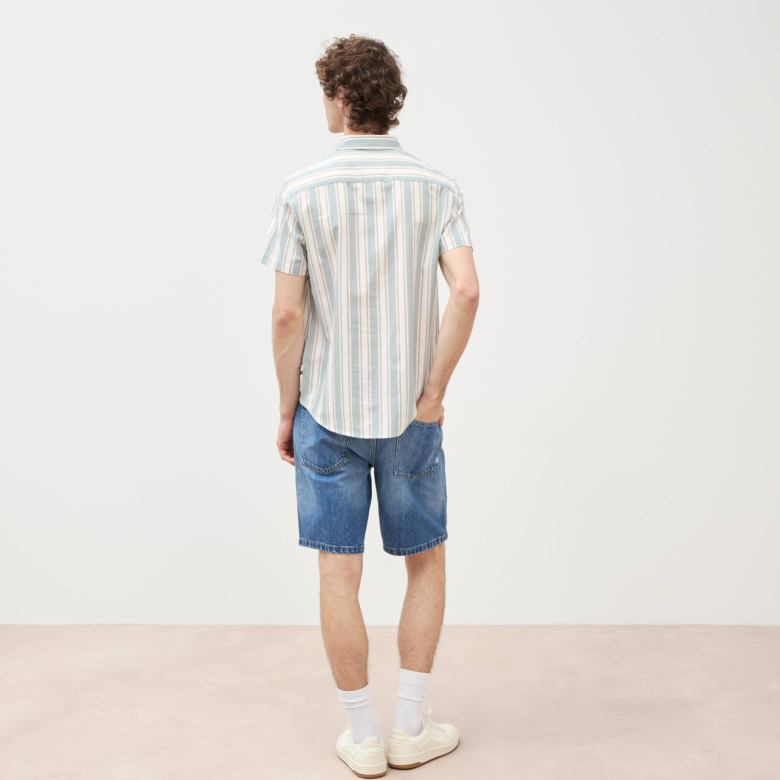 Chemise manches courtes vert clair homme