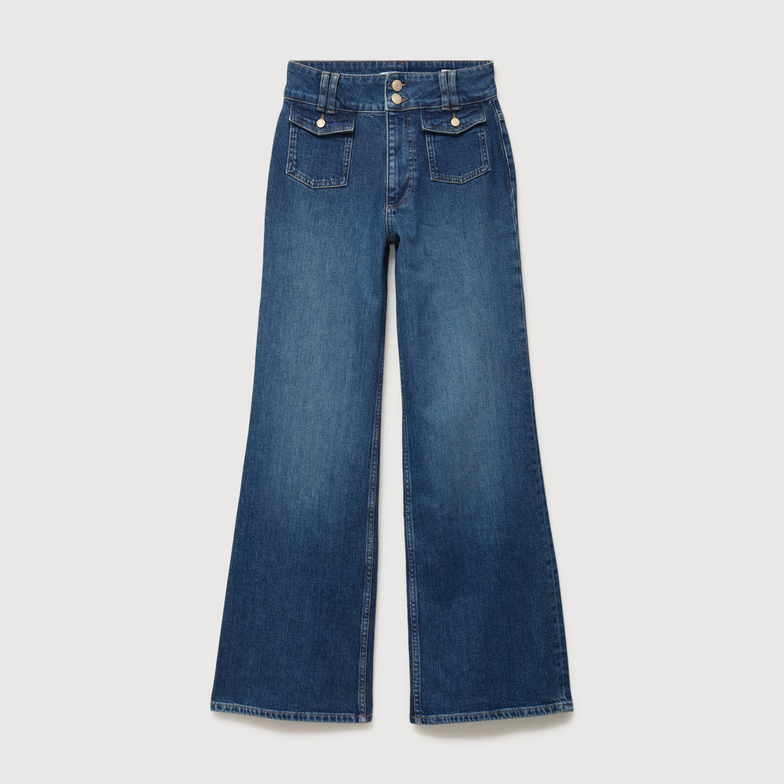 Jeans bootcut taille haute bleu femme