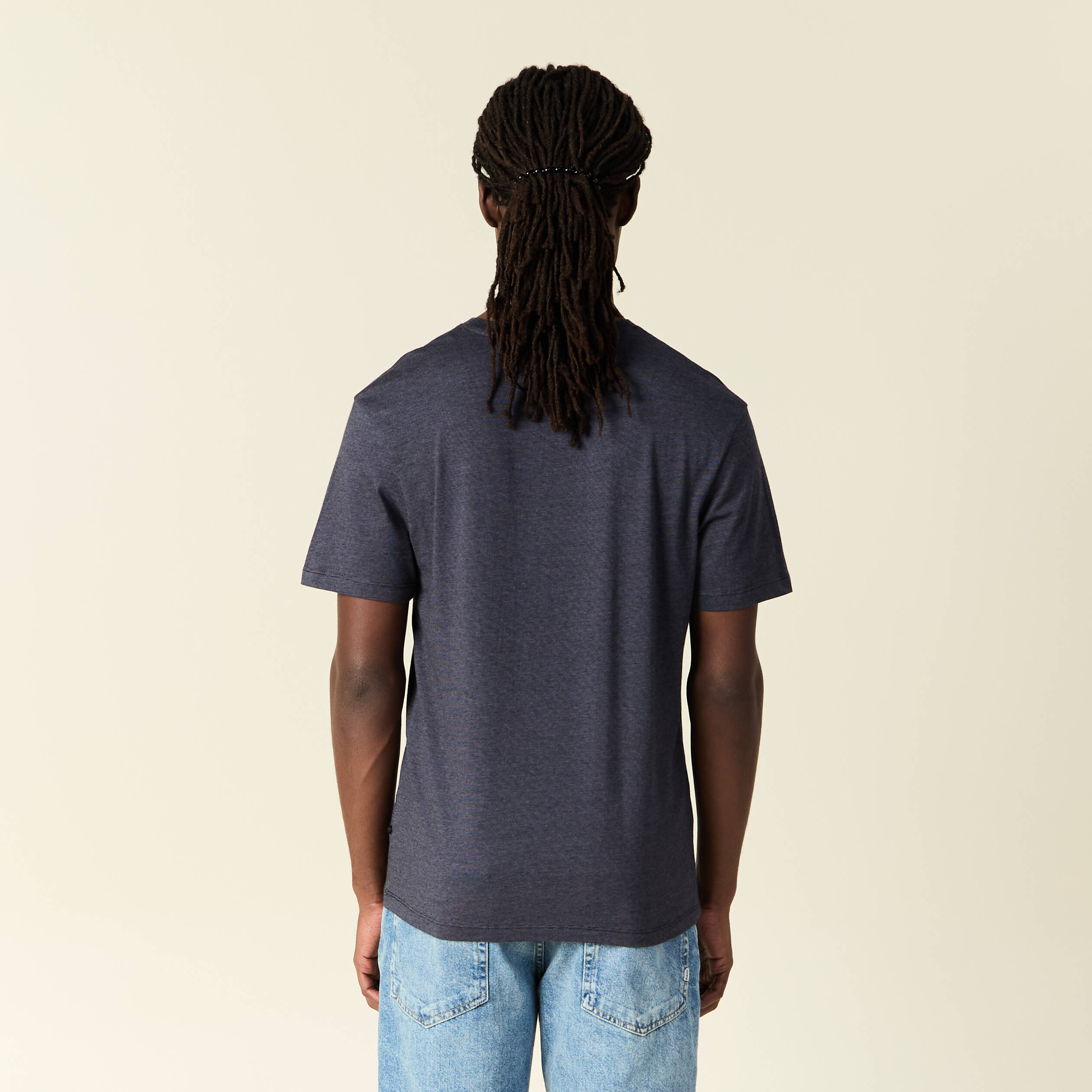 T-shirt manches courtes homme bleu foncé homme