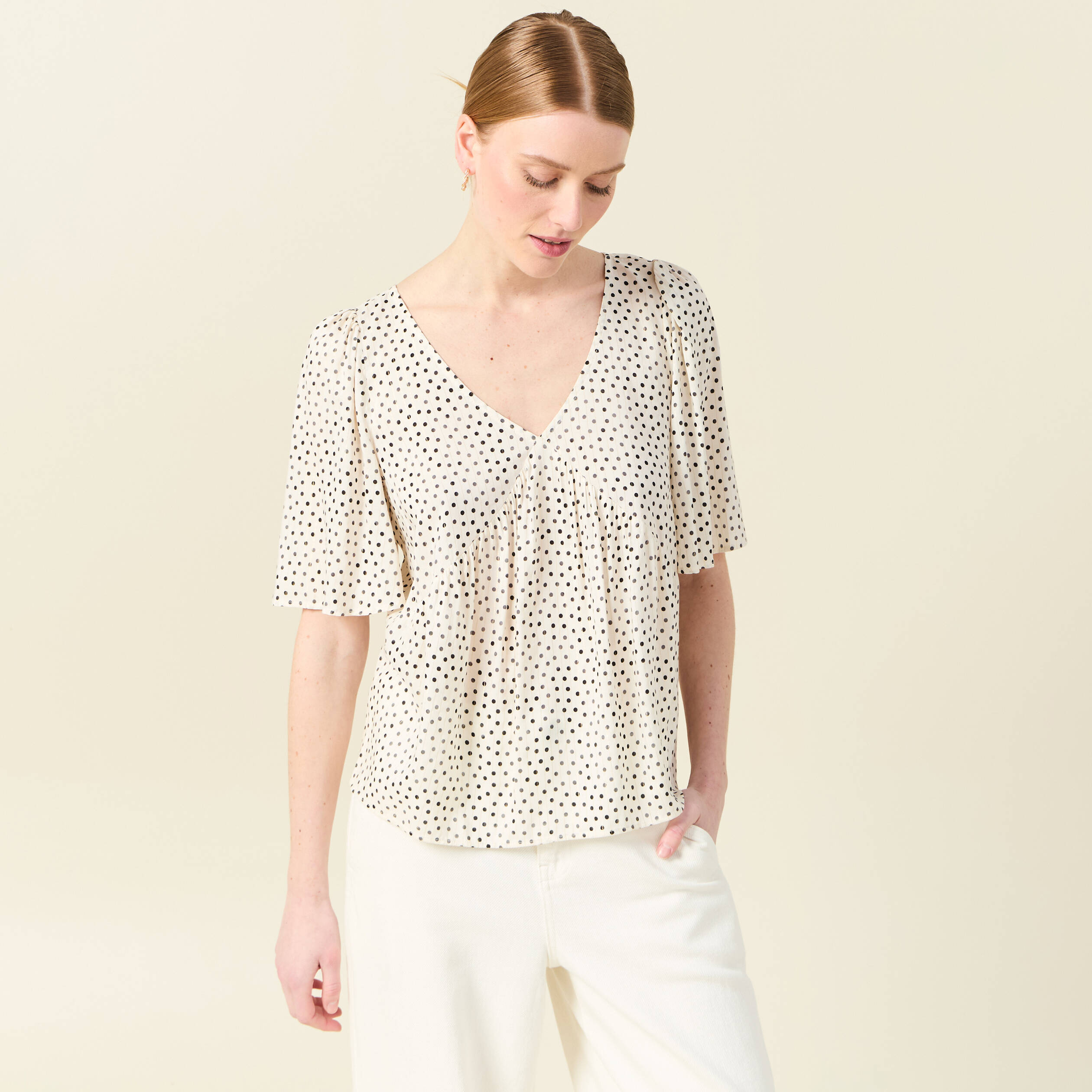 blouse manches courtes blanc femme Blouse manches courtes blanc femme