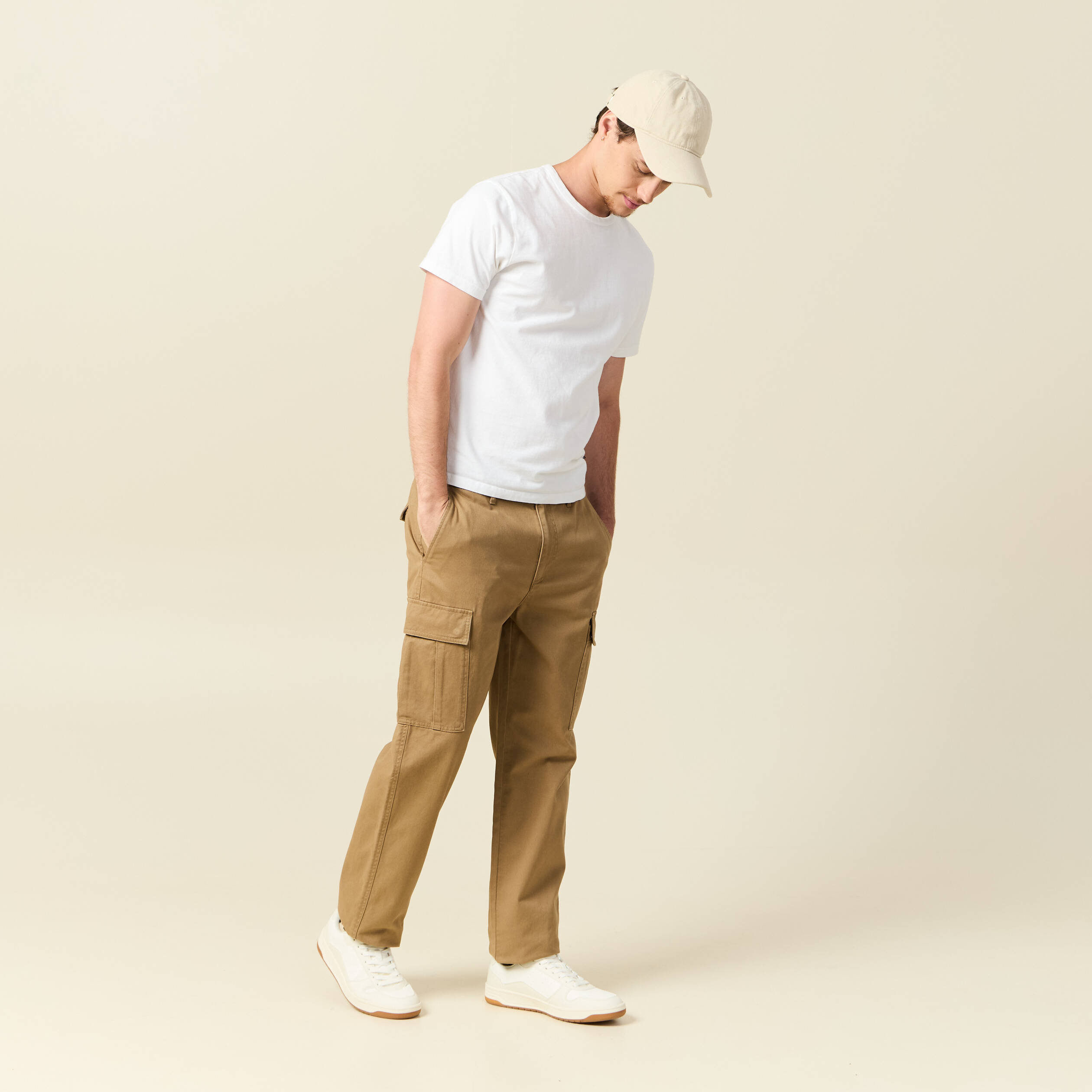 Cargo coupe battle en coton vert kaki homme