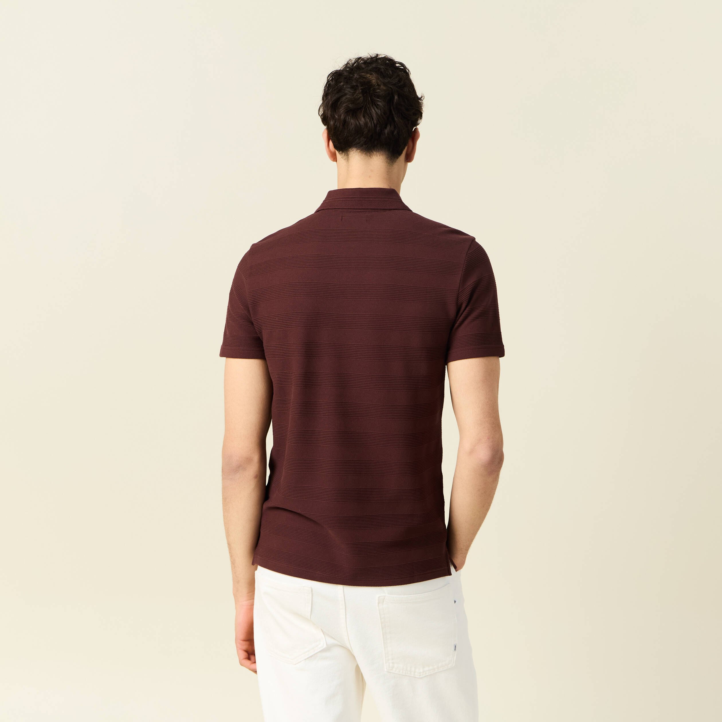 Polo manches courtes bordeaux homme