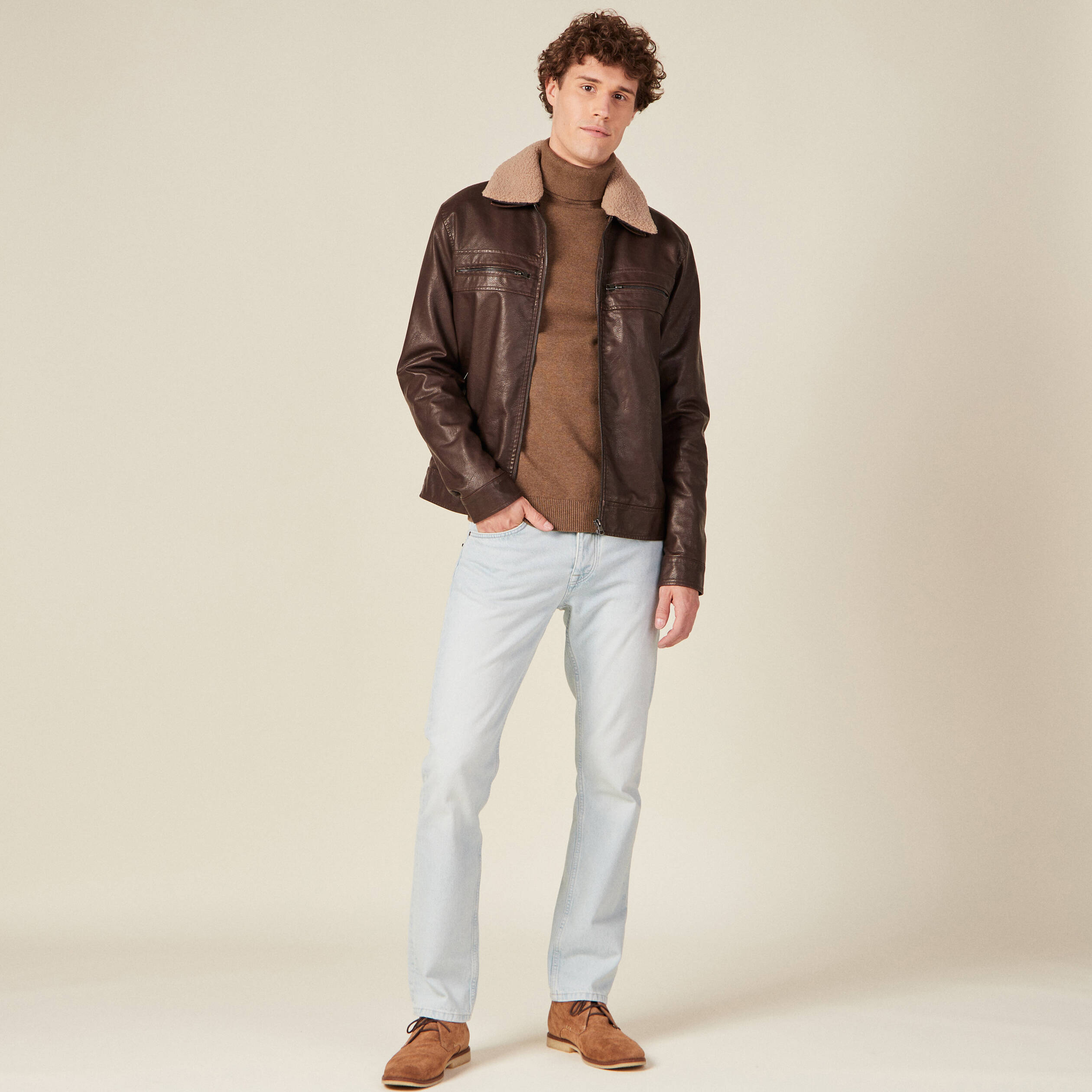 pull manches longues marron homme Pull manches longues marron homme