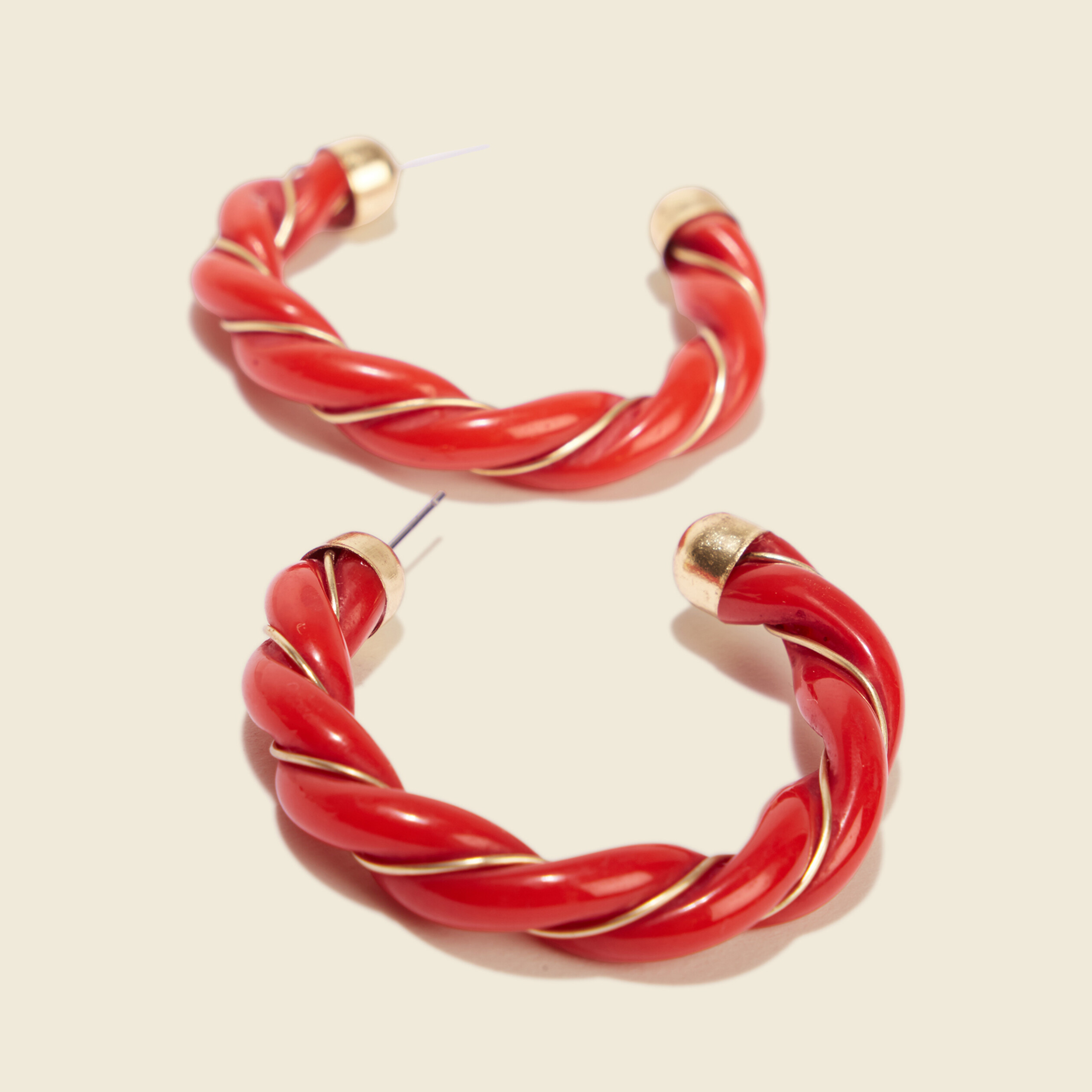 Boucles d'oreilles créoles rouge foncé femme