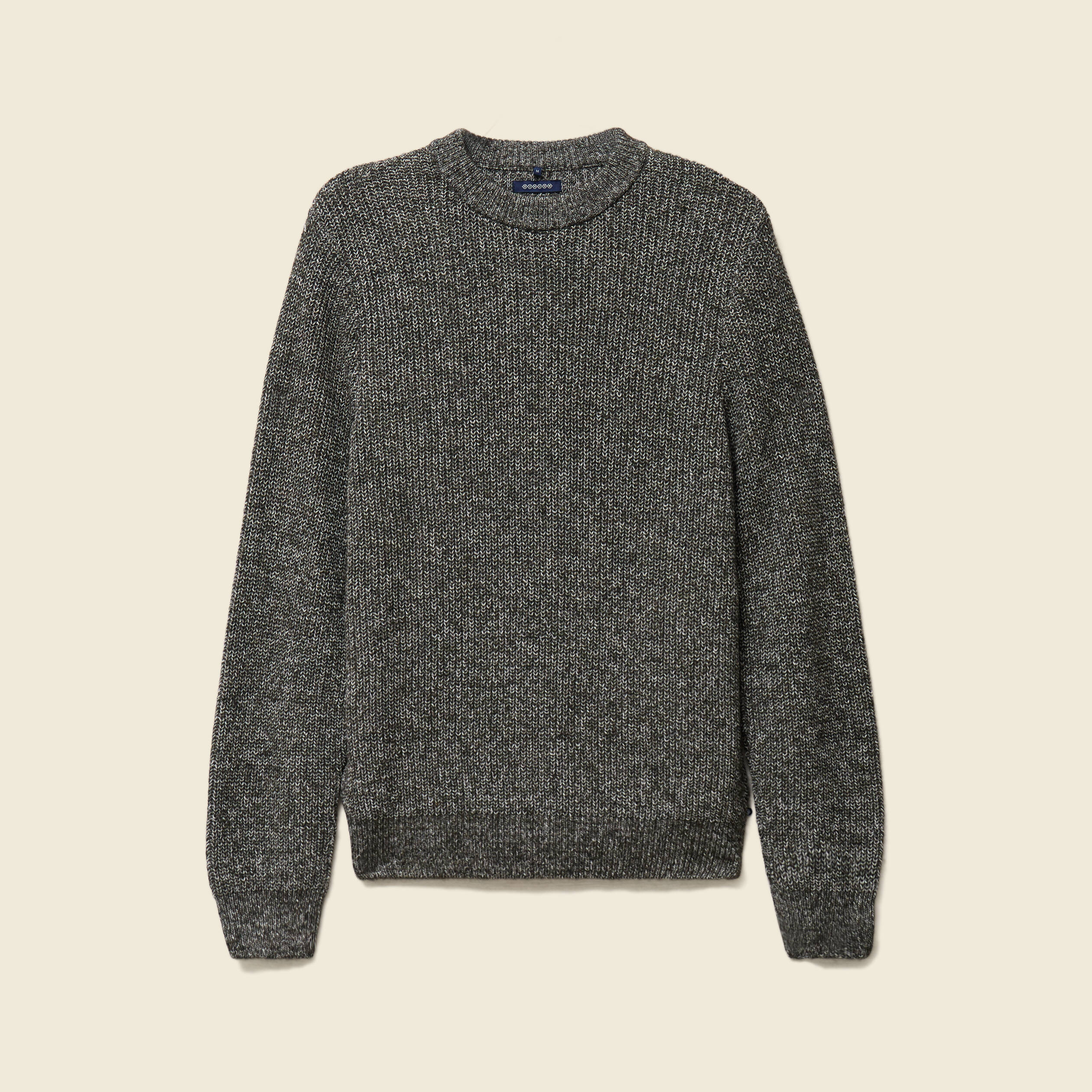 Pull manches longues col rond vert kaki homme
