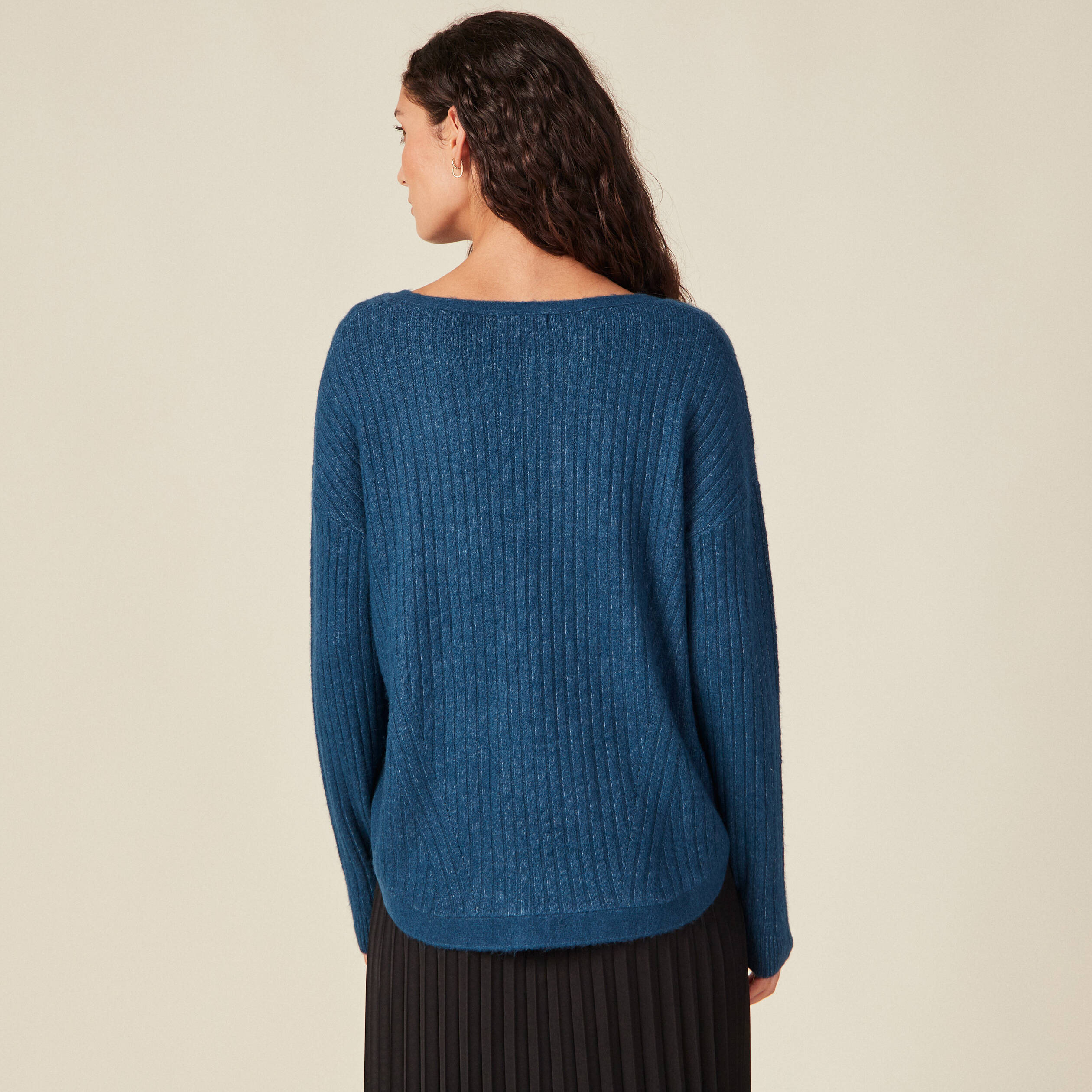 Pull bleu canard femme