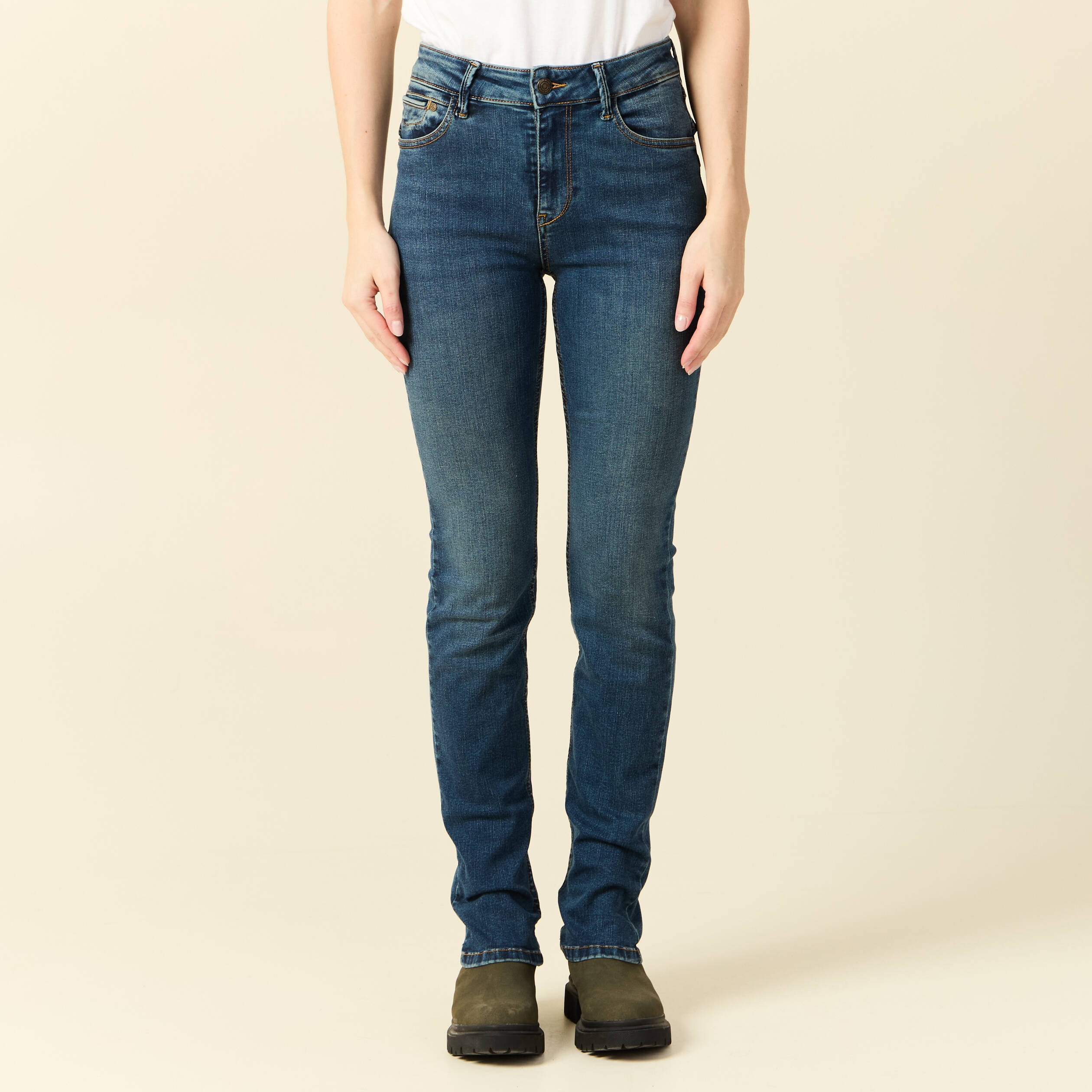 Jeans Demi - regular taille haute denim stone femme