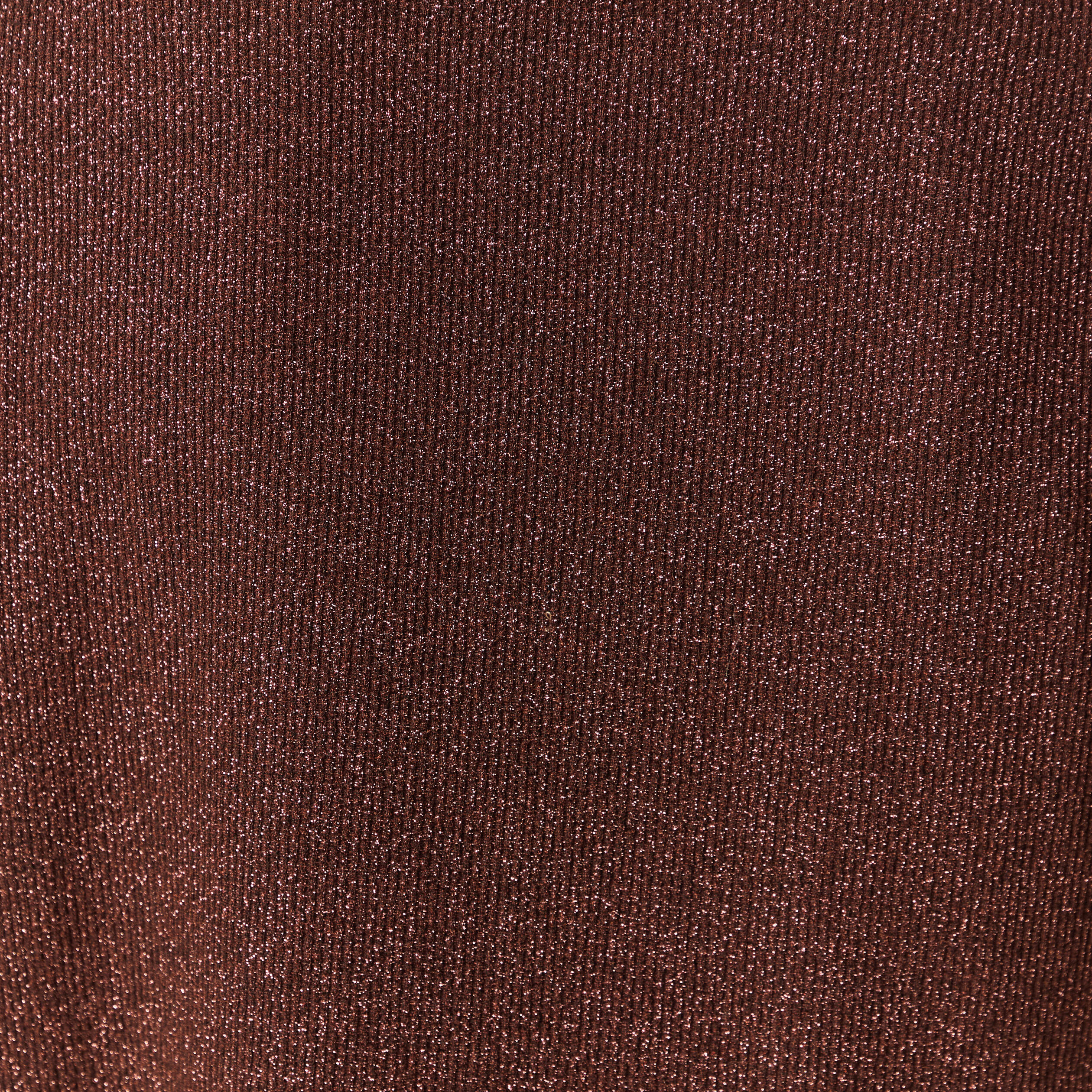 T-shirt manches courtes brillant marron femme