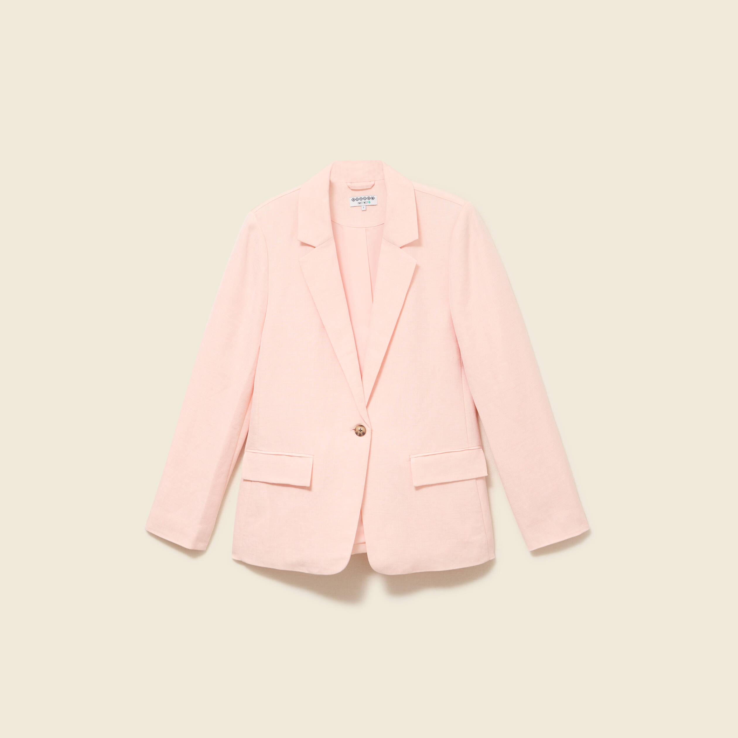 Veste blazer manches longues rose champagne femme