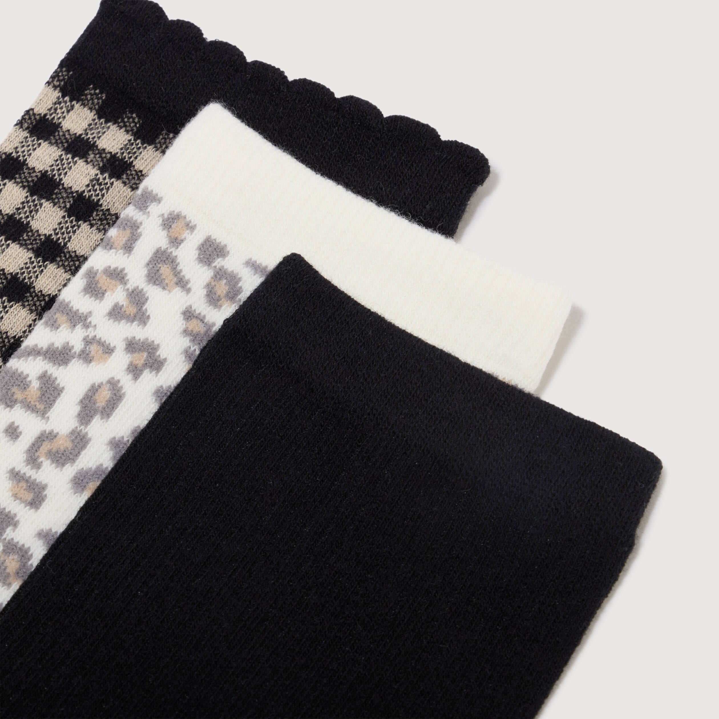 Lot de 3 paires chaussettes hautes noir femme