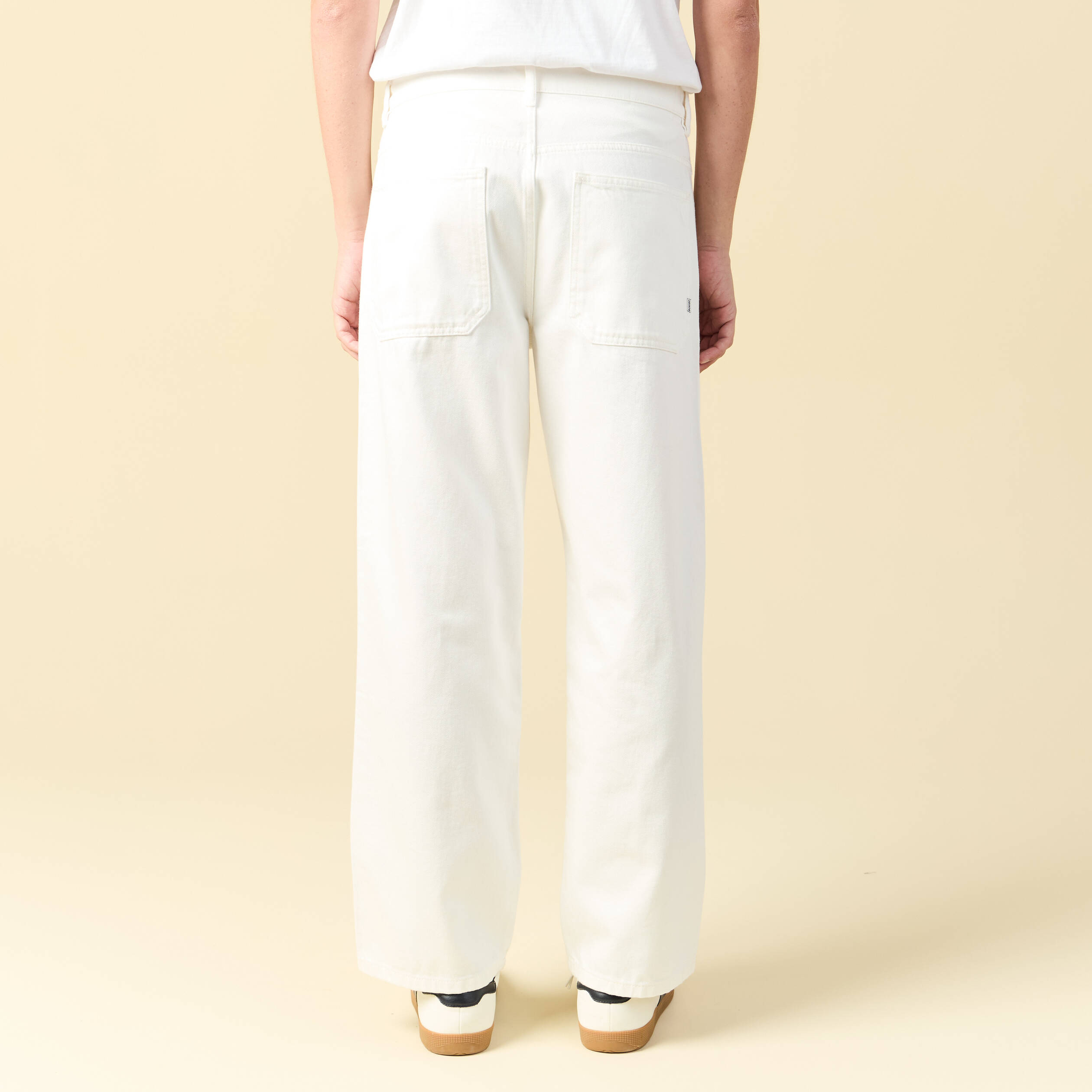 Jeans loose longueur 32 en coton denim blanc homme