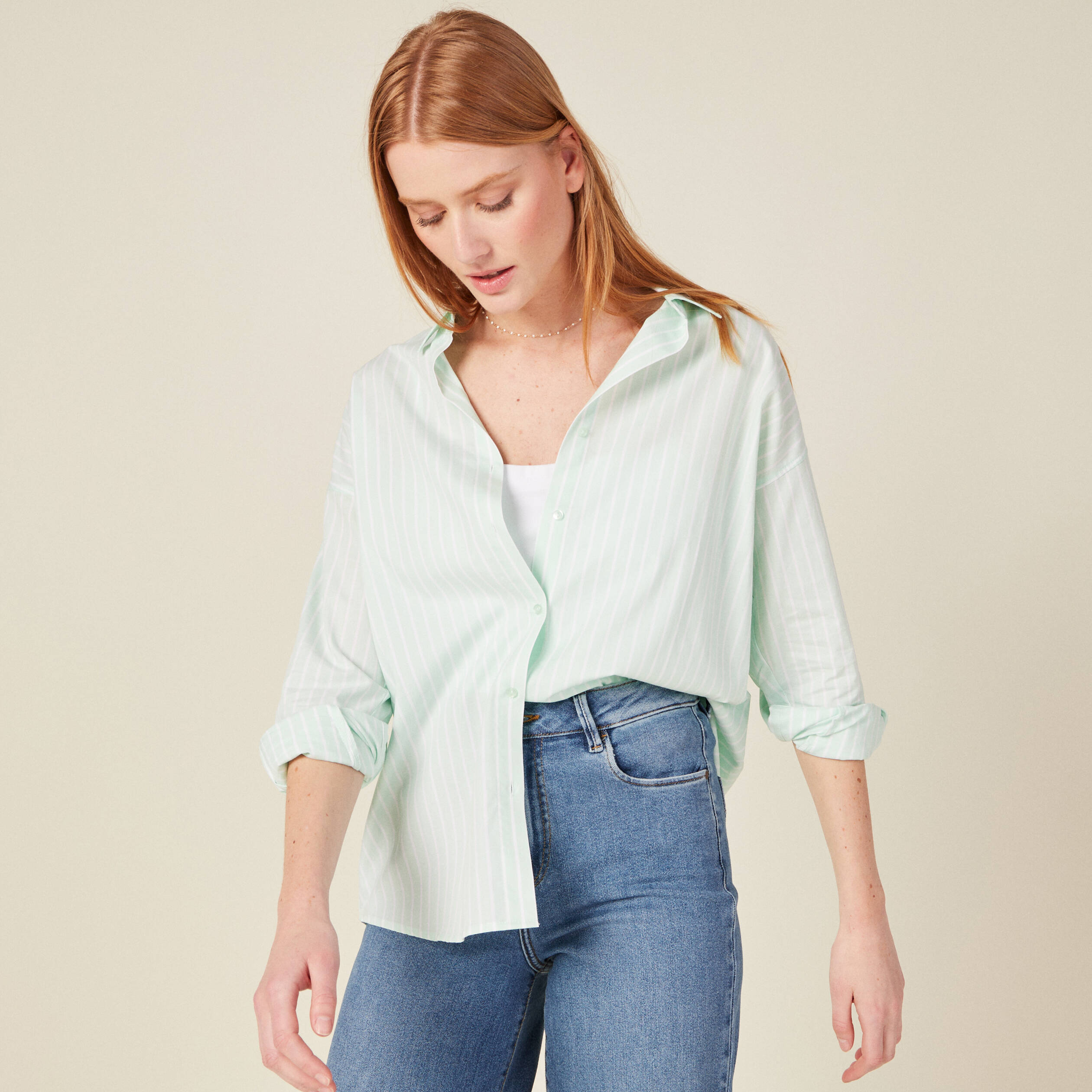 Chemise vert pastel cheap