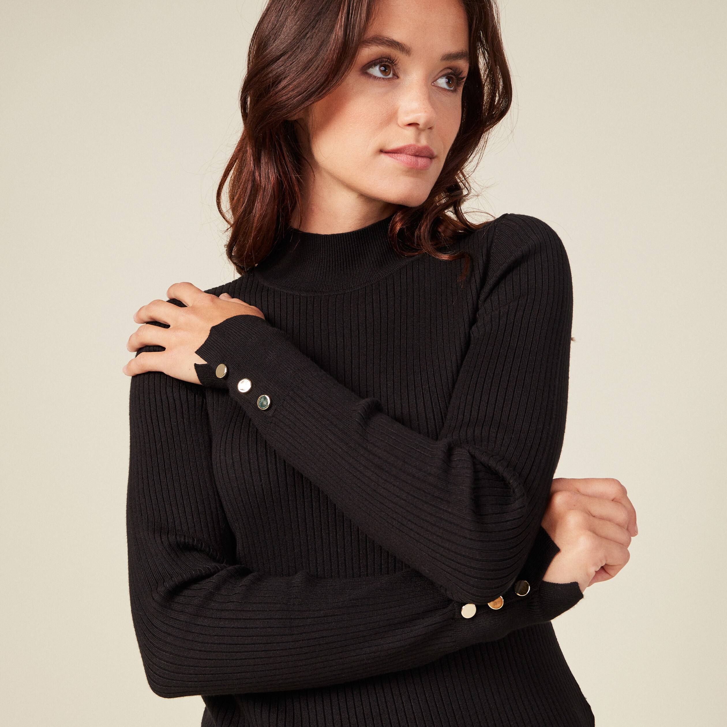 pull femme cotele et ajuste noir pulls femme