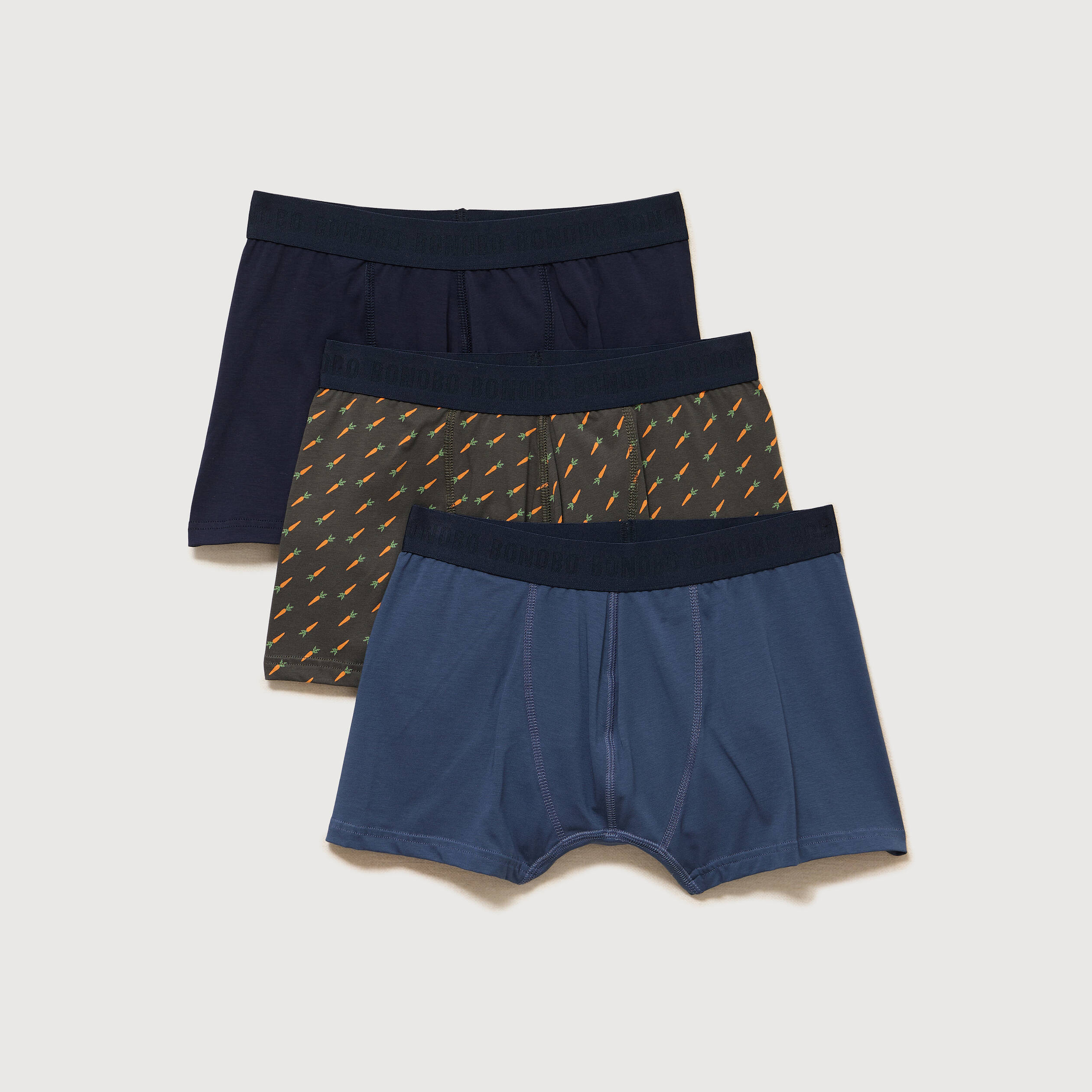 Lot de 3 boxers vert kaki homme