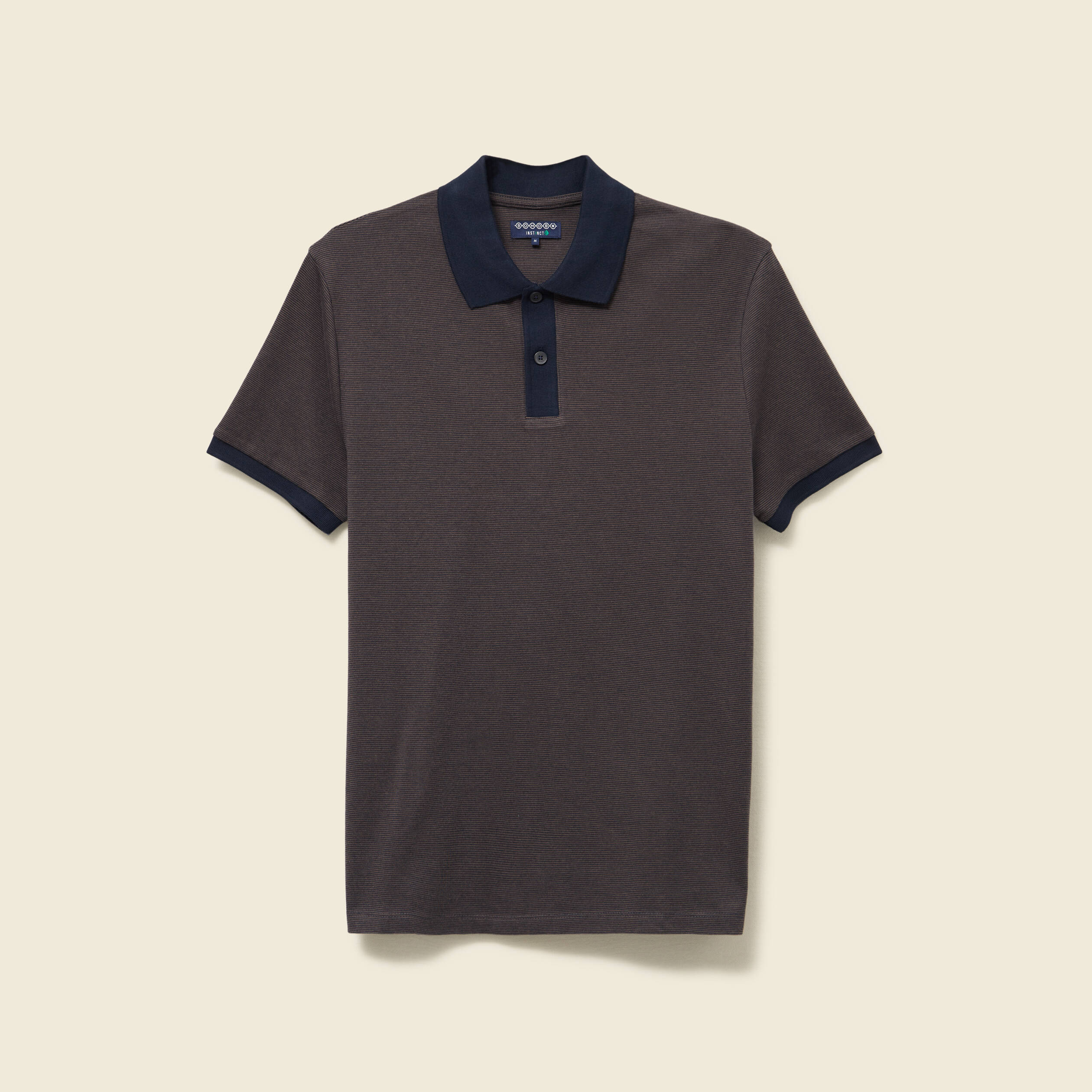 Polo col polo manches courtes en coton vert kaki homme