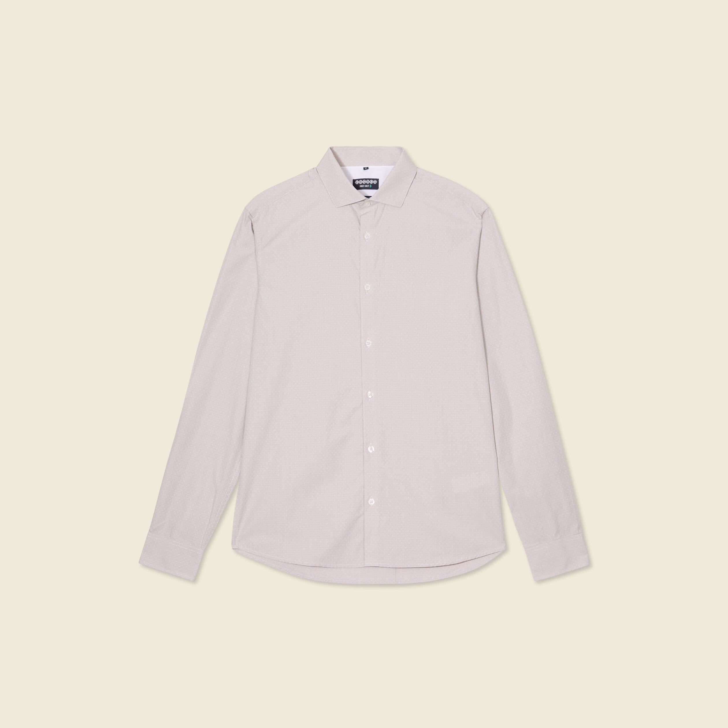 Chemise manches longues beige homme