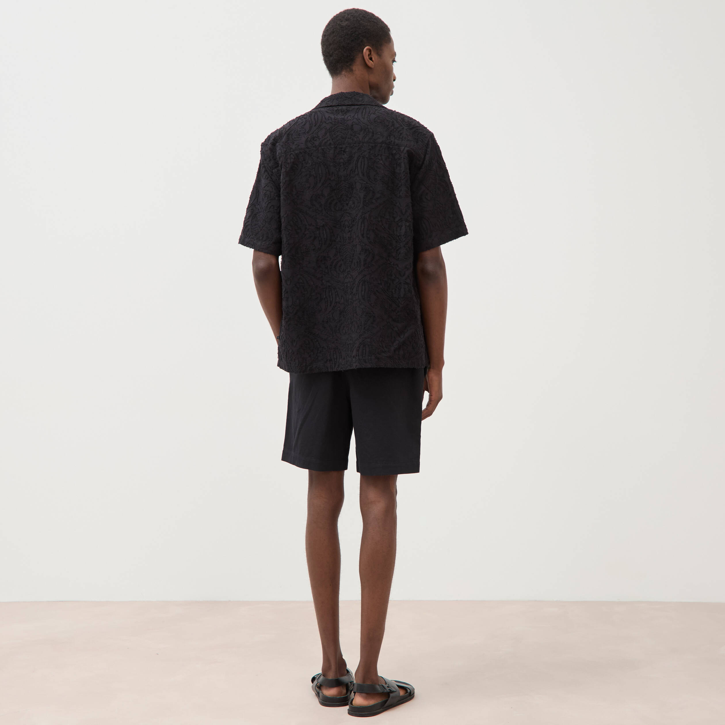 Chemise boyfriend en coton noir homme