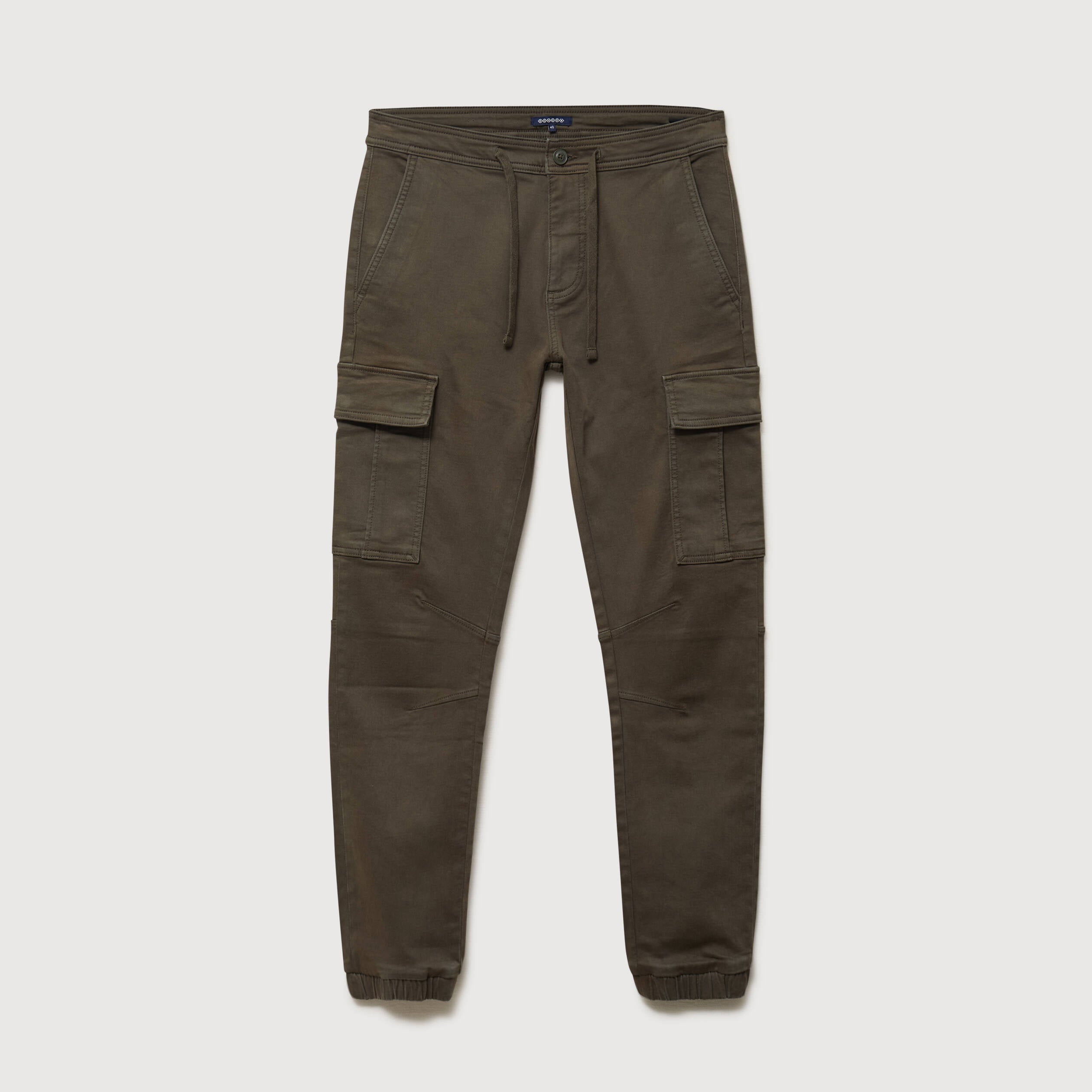 Pantalon battle bas resserr&eacute; vert kaki homme