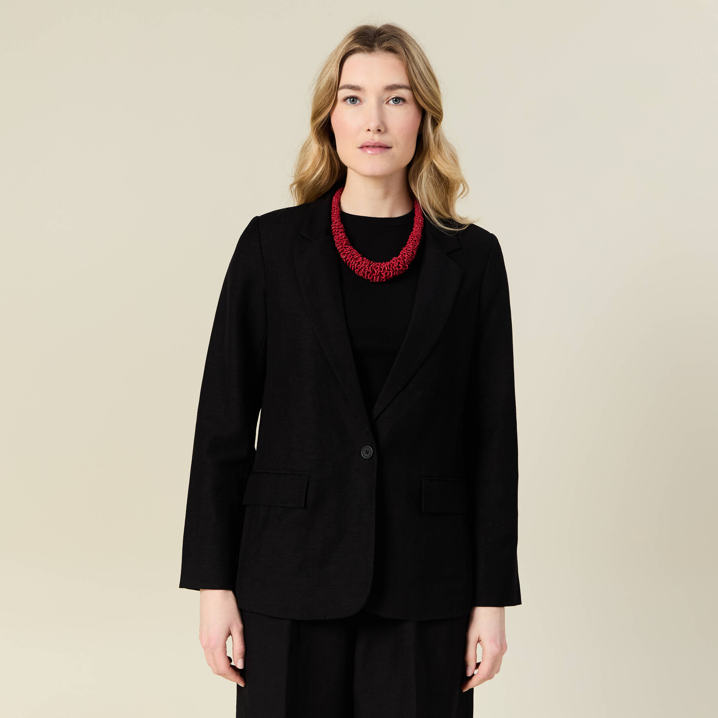 Veste blazer manches longues noir femme