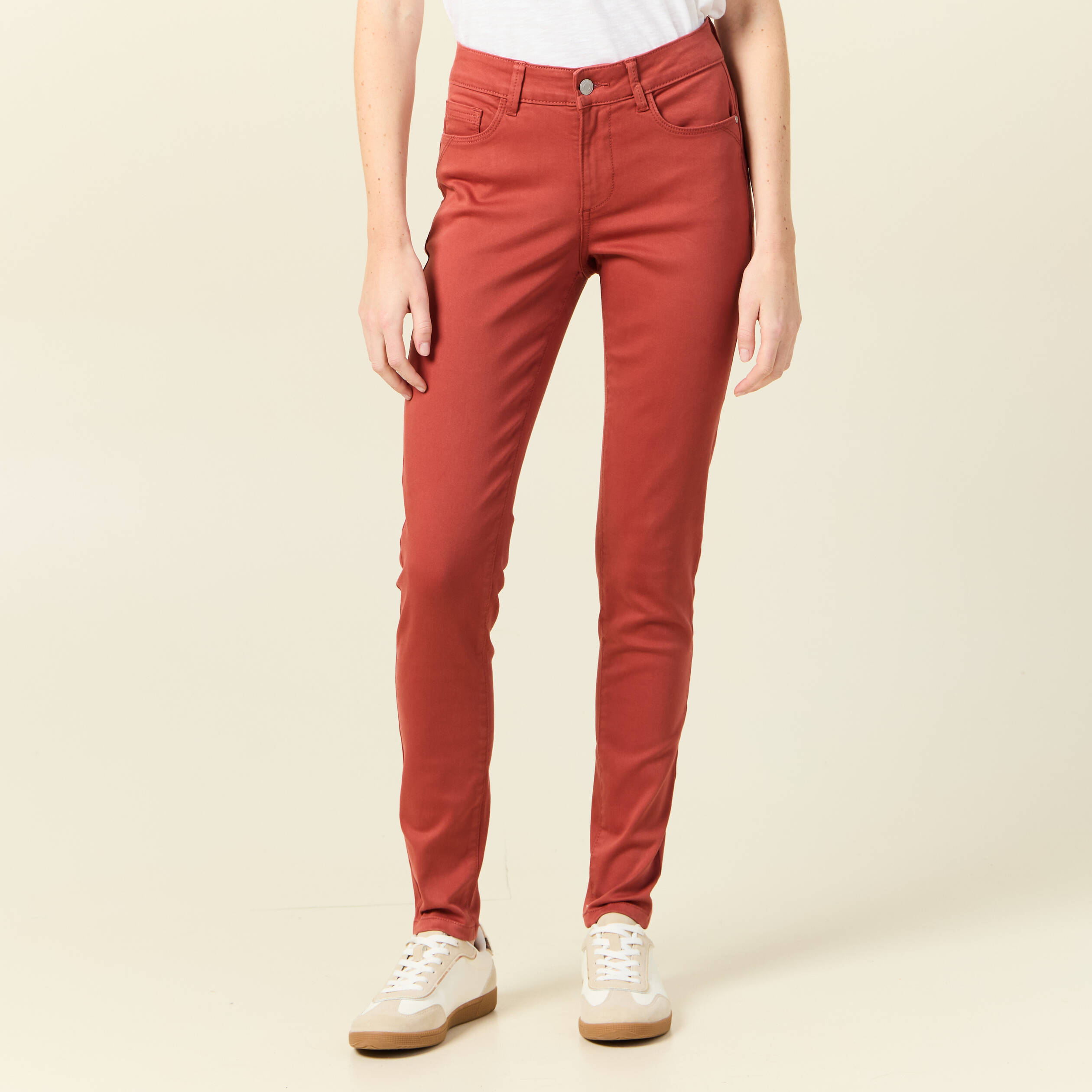 pantalon audrey skinny push up orange fonce femme Pantalon Audrey - skinny push up orange foncé femme